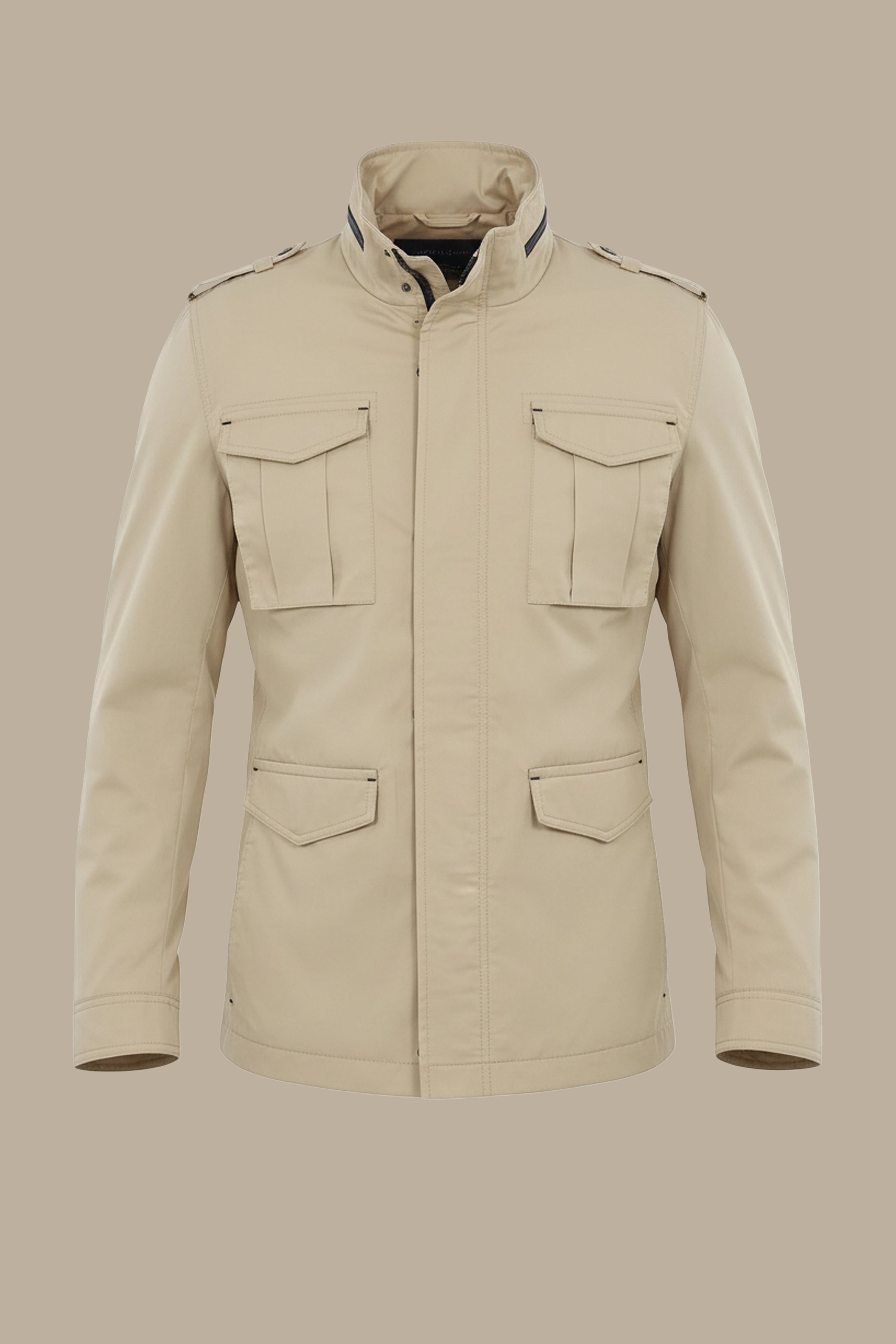 Beige Safari Expedition Jacket: Journey in Style