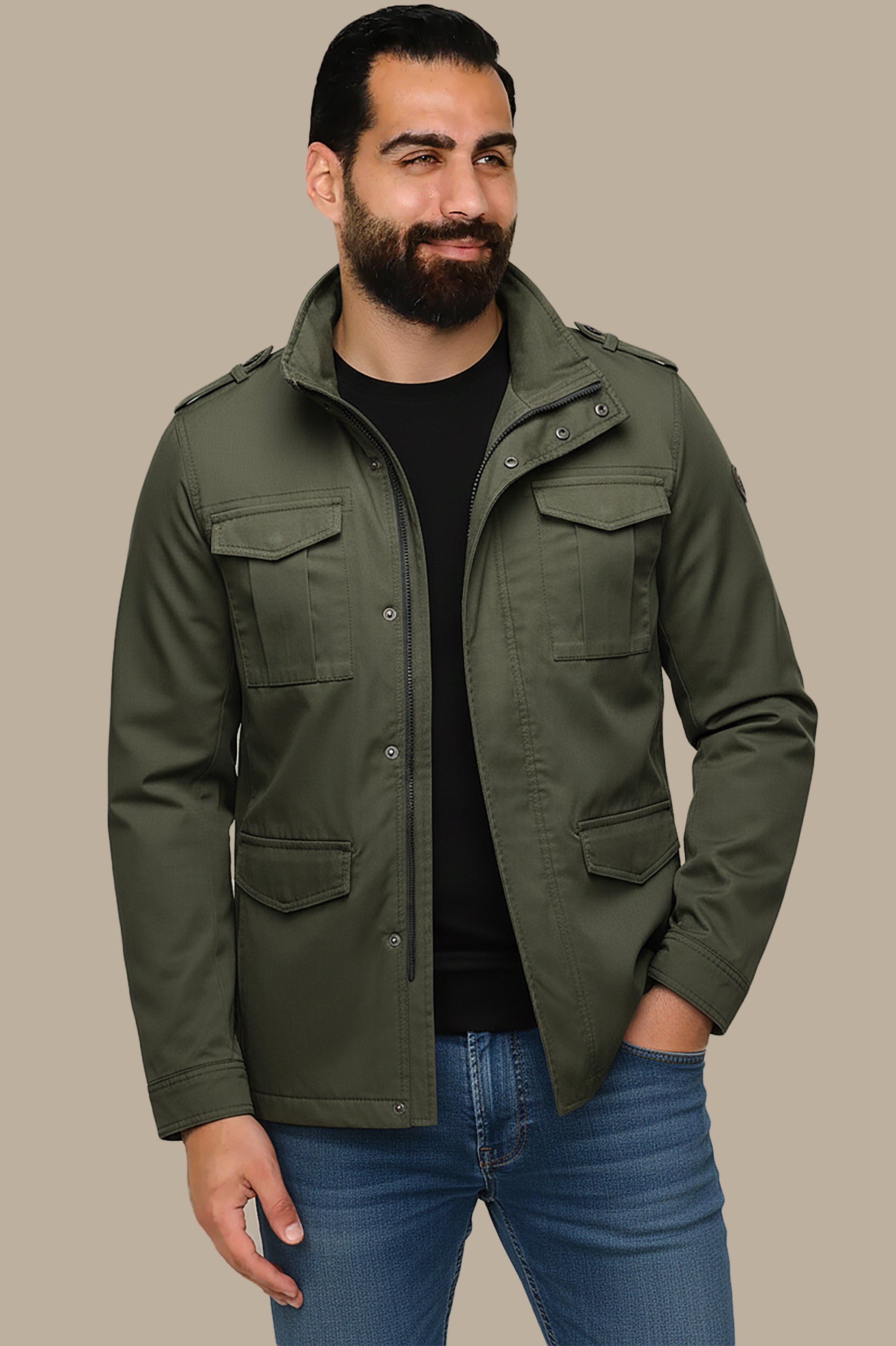 Khaki Adventure Safari Jacket: Explore in Style