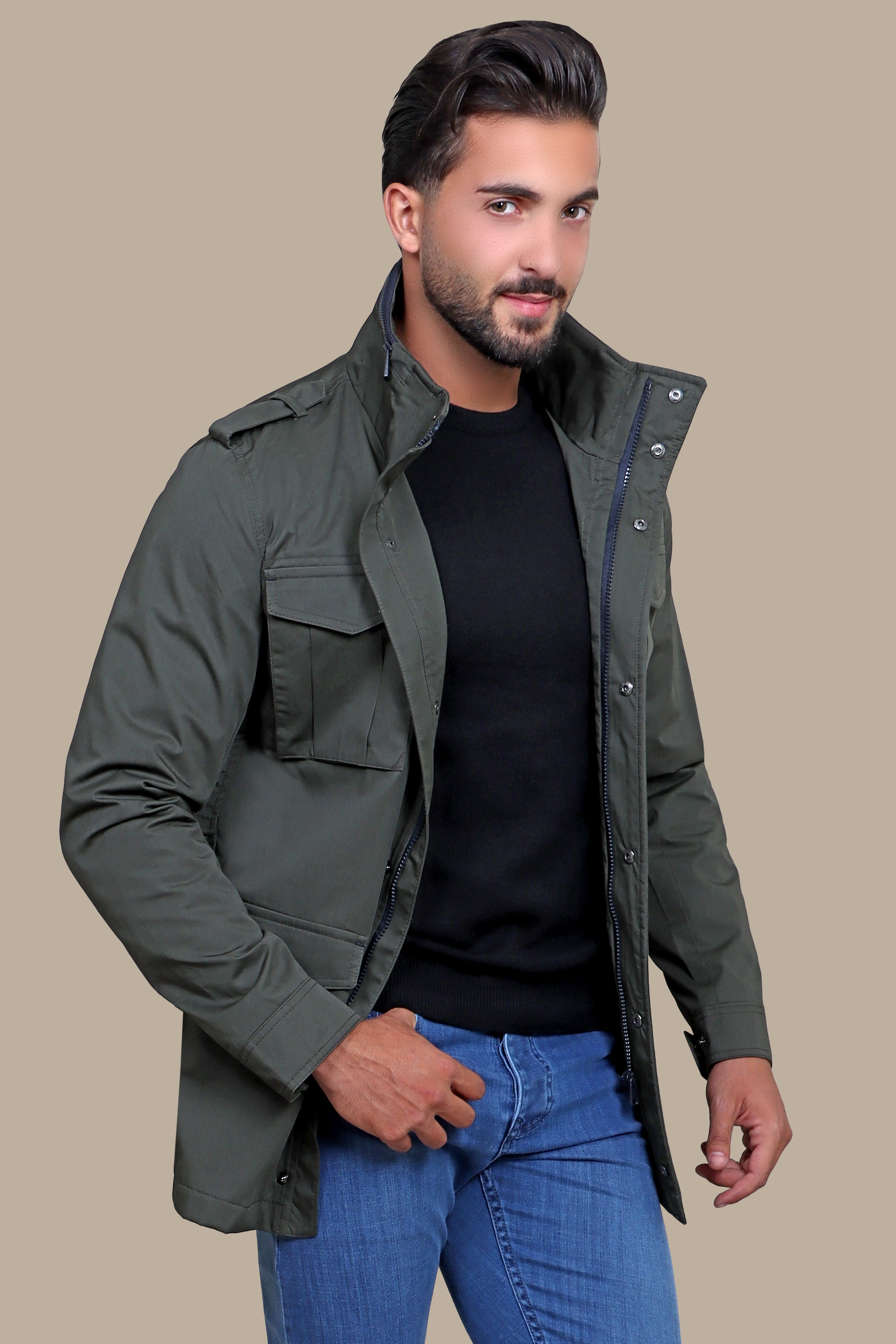 Khaki Adventure Safari Jacket: Explore in Style