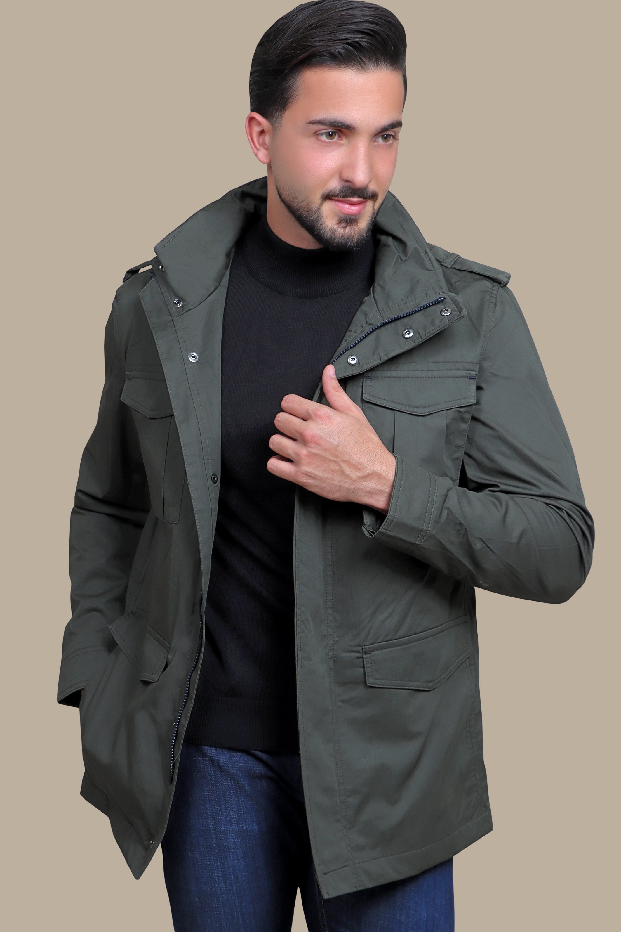 Khaki Adventure Safari Jacket: Explore in Style