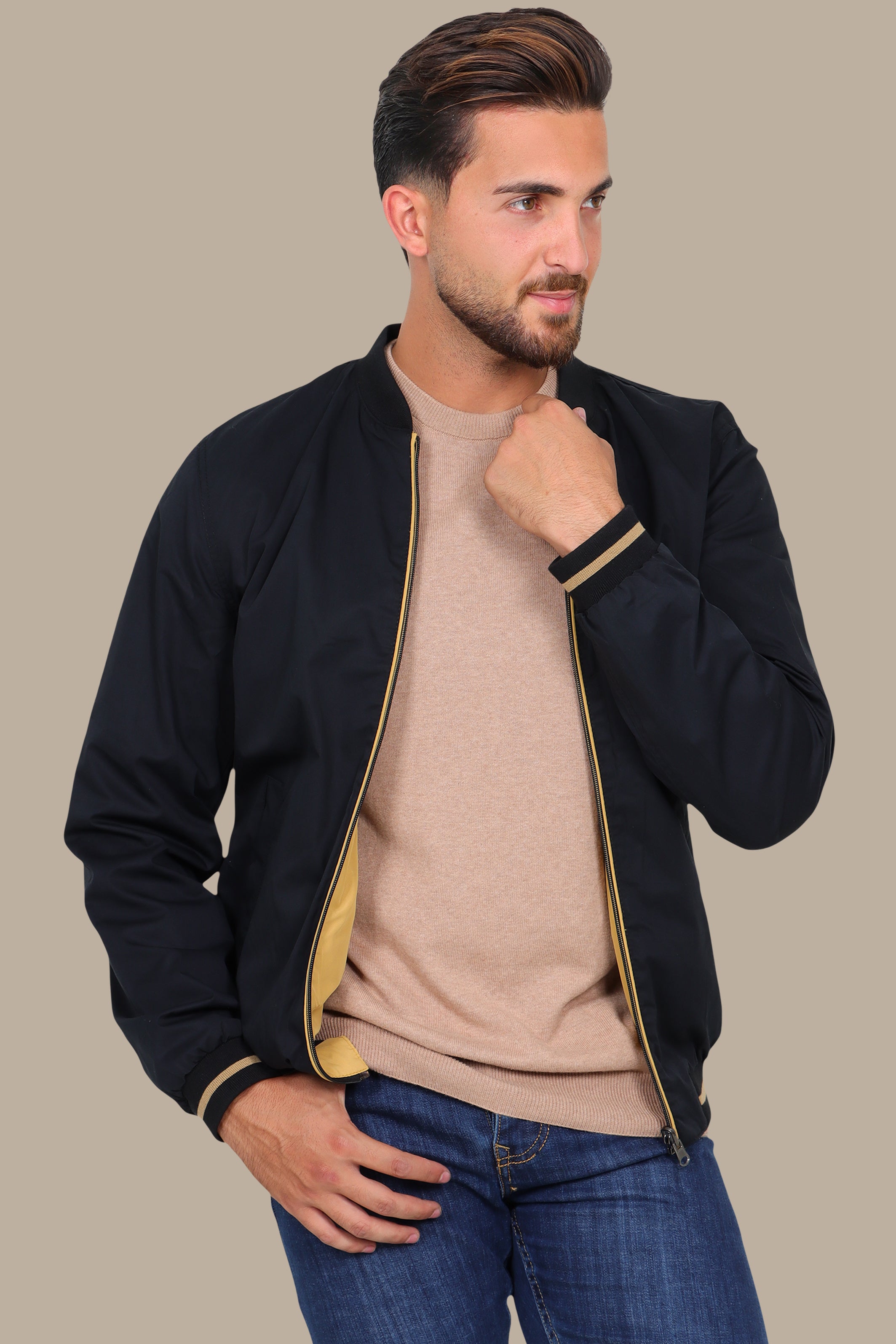 Mustard Double Face Blouson Jacket