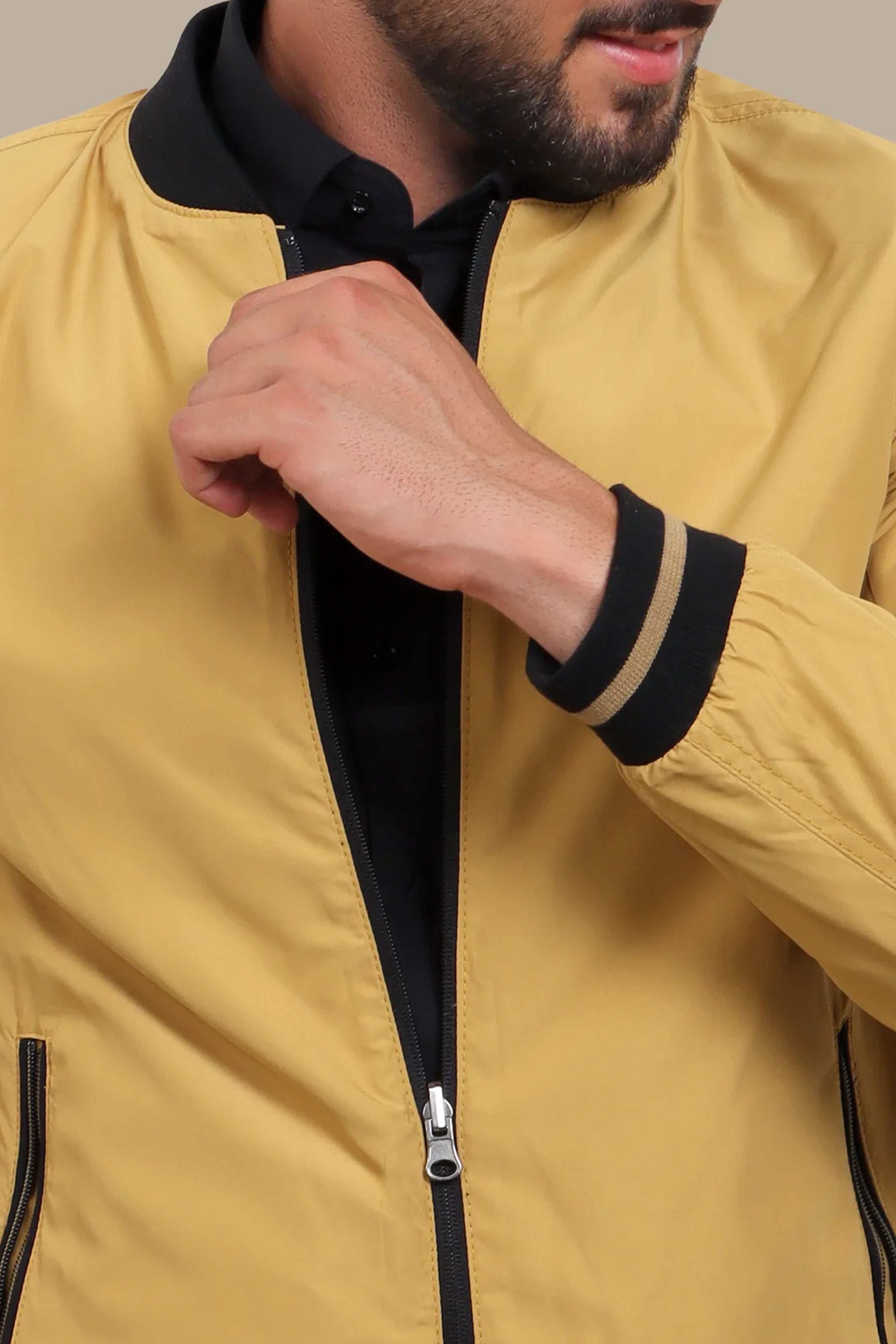 Mustard Double Face Blouson Jacket