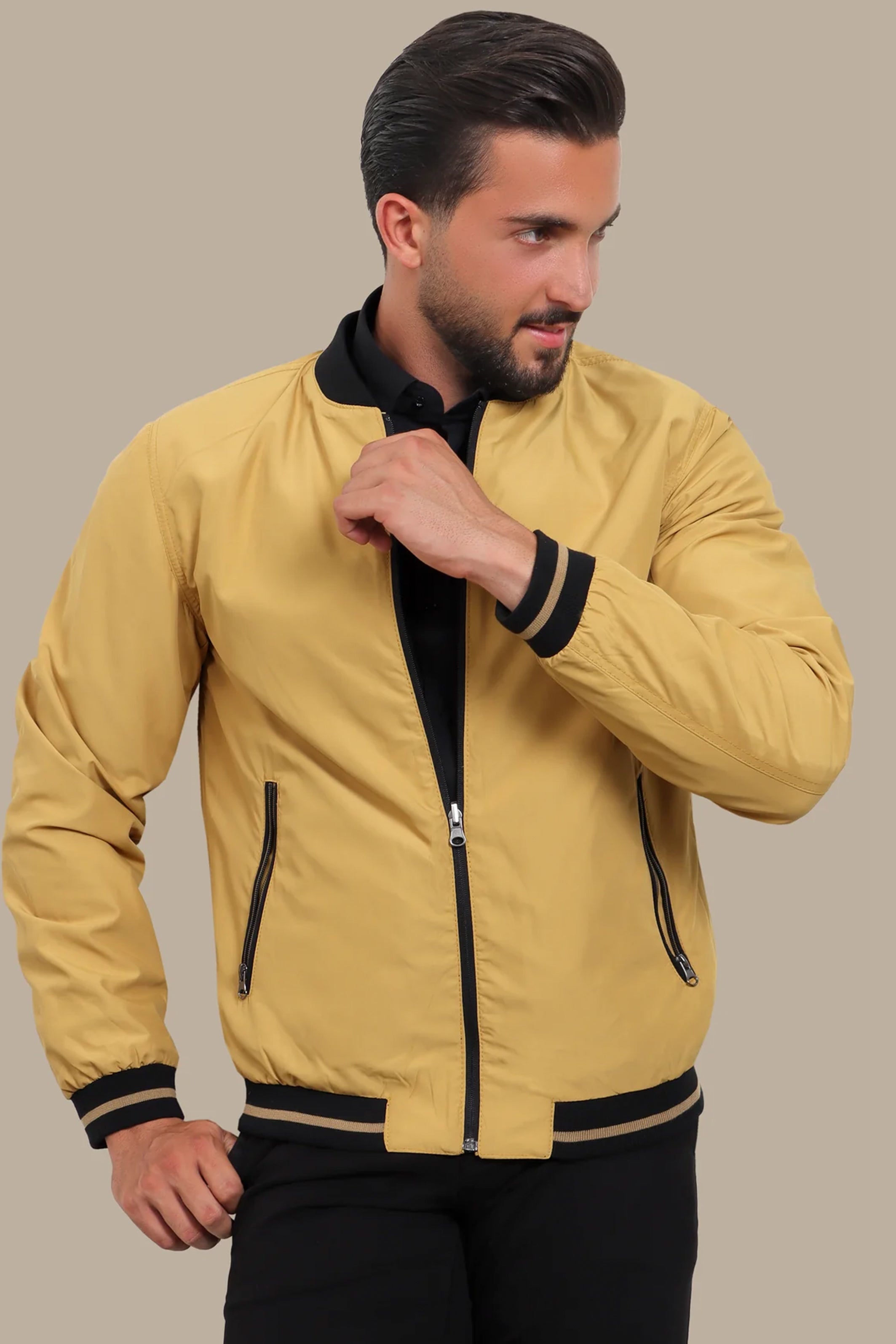 Mustard Double Face Blouson Jacket