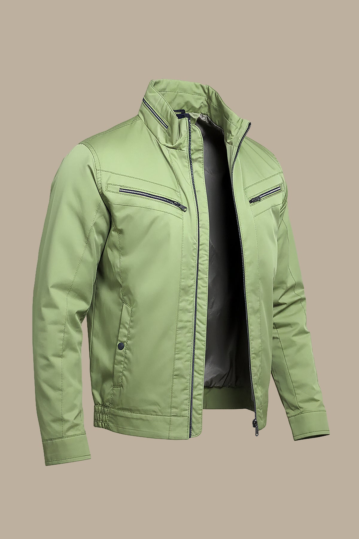 Olive Comfort Dual-Zipper Jacket: Versatile Style and Unmatched Comfort