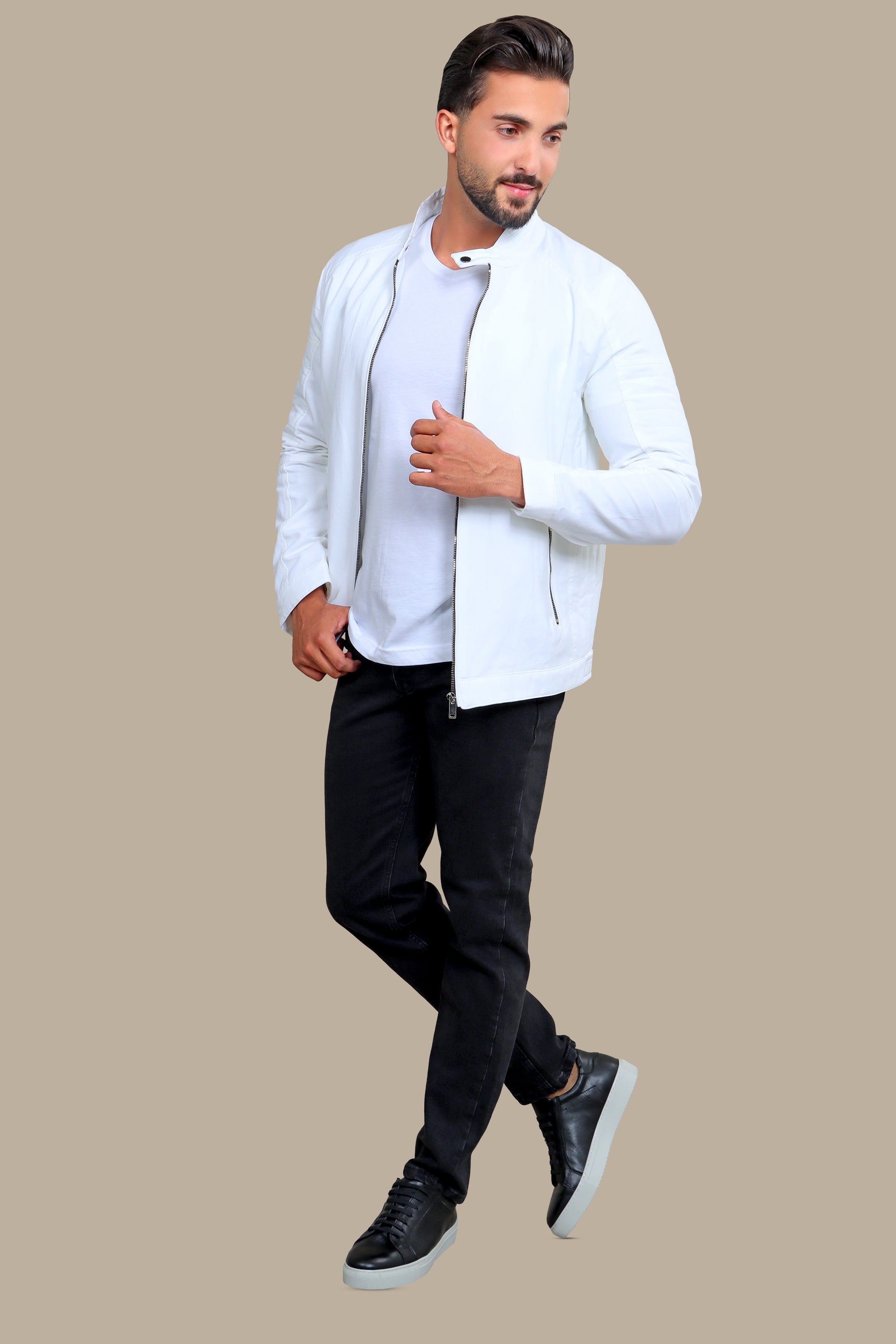 White Cotton Mao Jacket: Effortless Elegance for Every Occasion