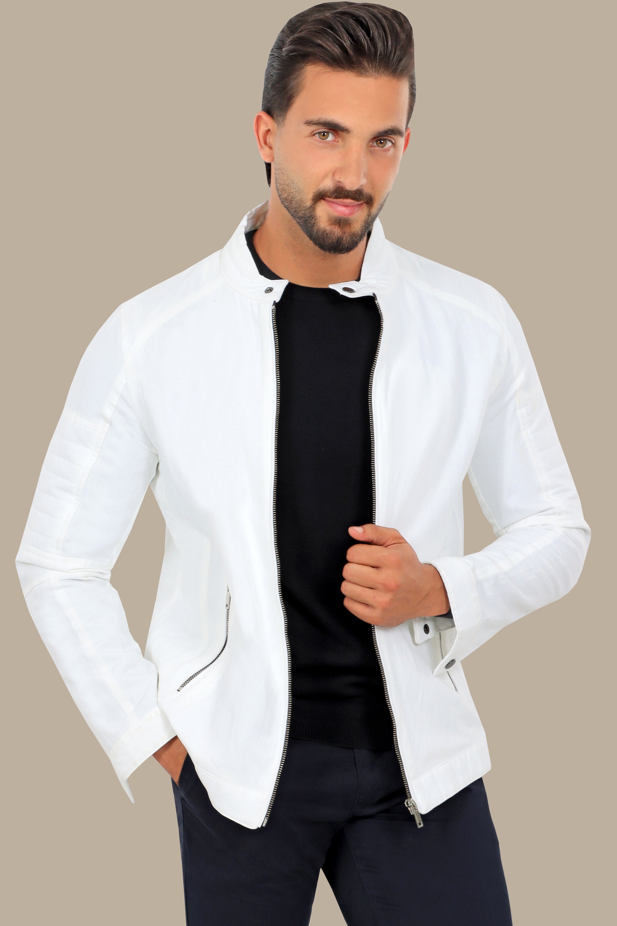 White Cotton Mao Jacket: Effortless Elegance for Every Occasion