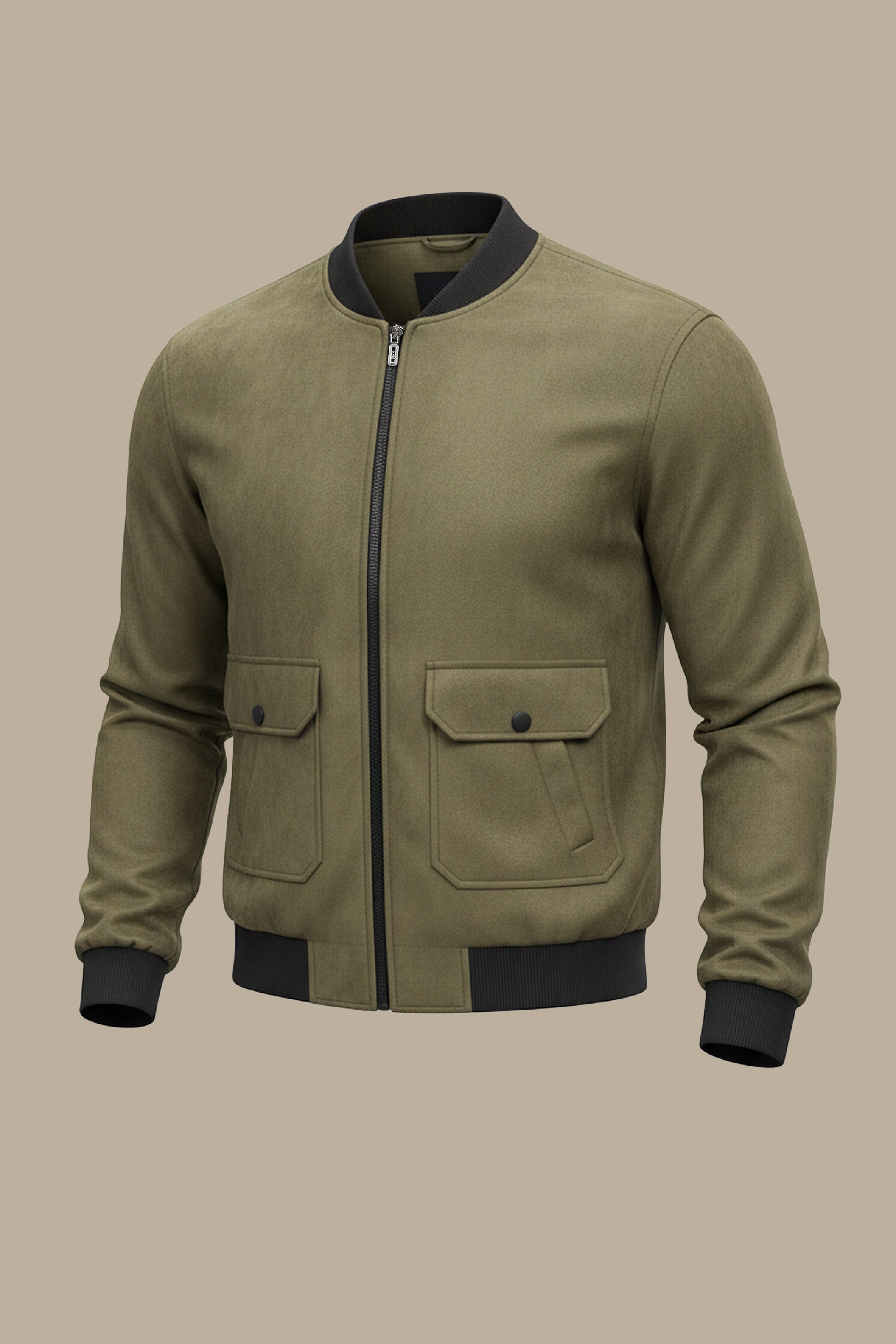 Khaki Coolness: Col Mao Blouson Jacket