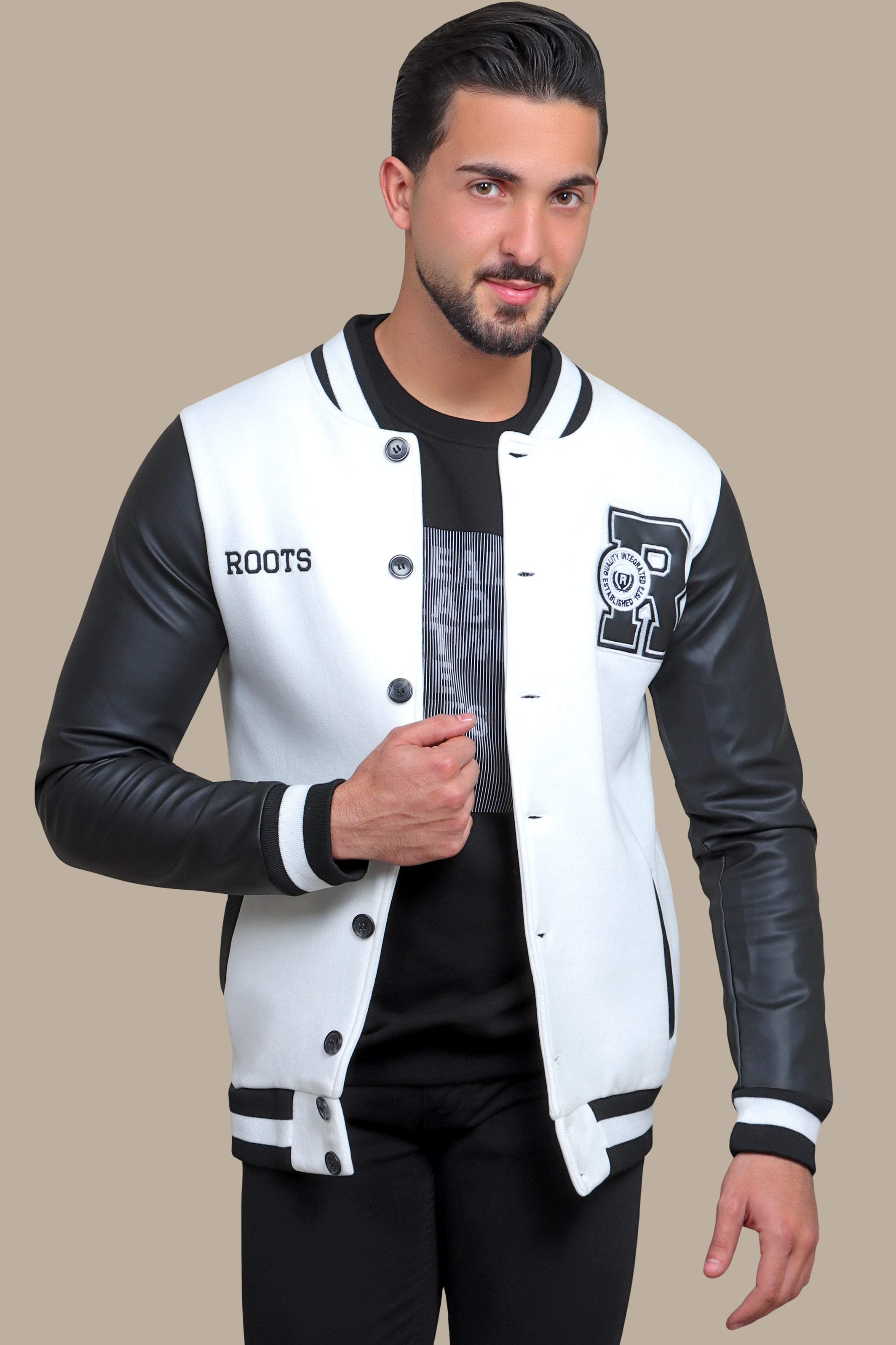 Whiteout Bomber Jacket: Patched Perfection for Your Street Style