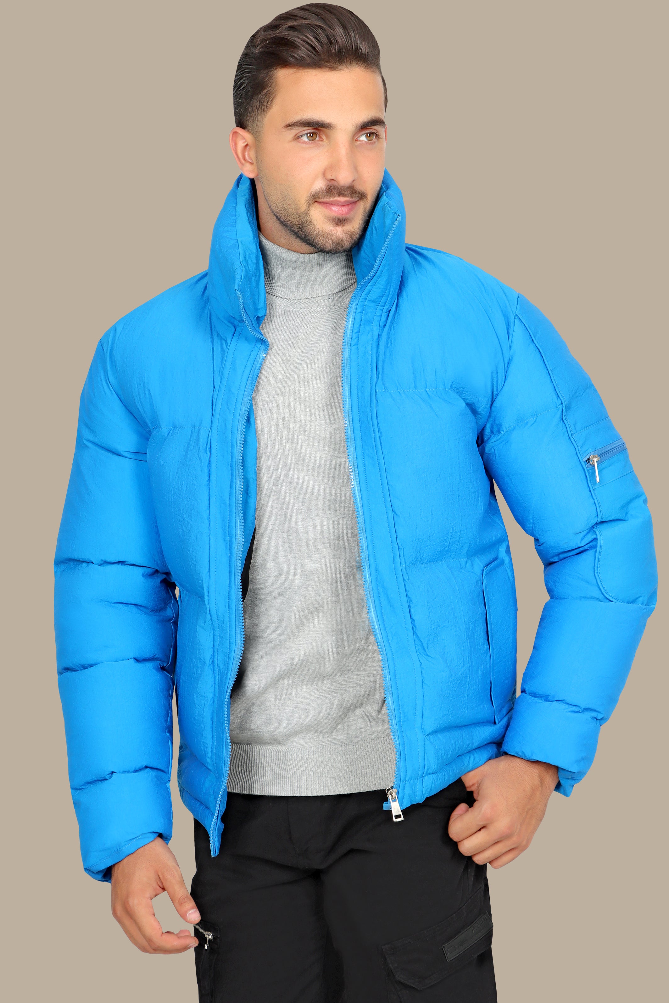 Blue Puffer Jacket – Simple & Warm