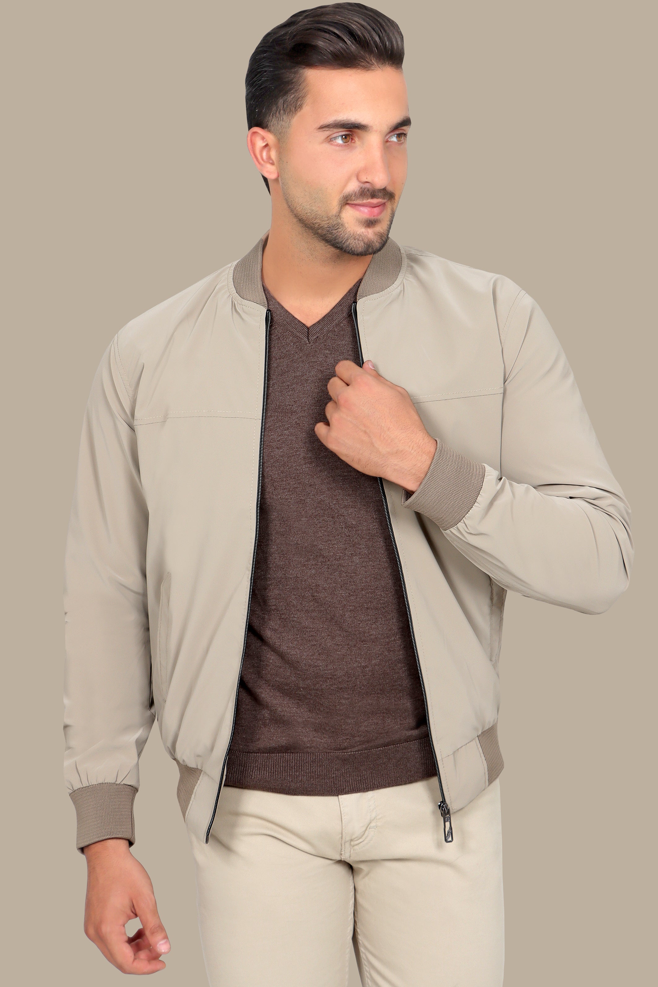 Light Brown Waterproof Blouson – Stylish & Practical