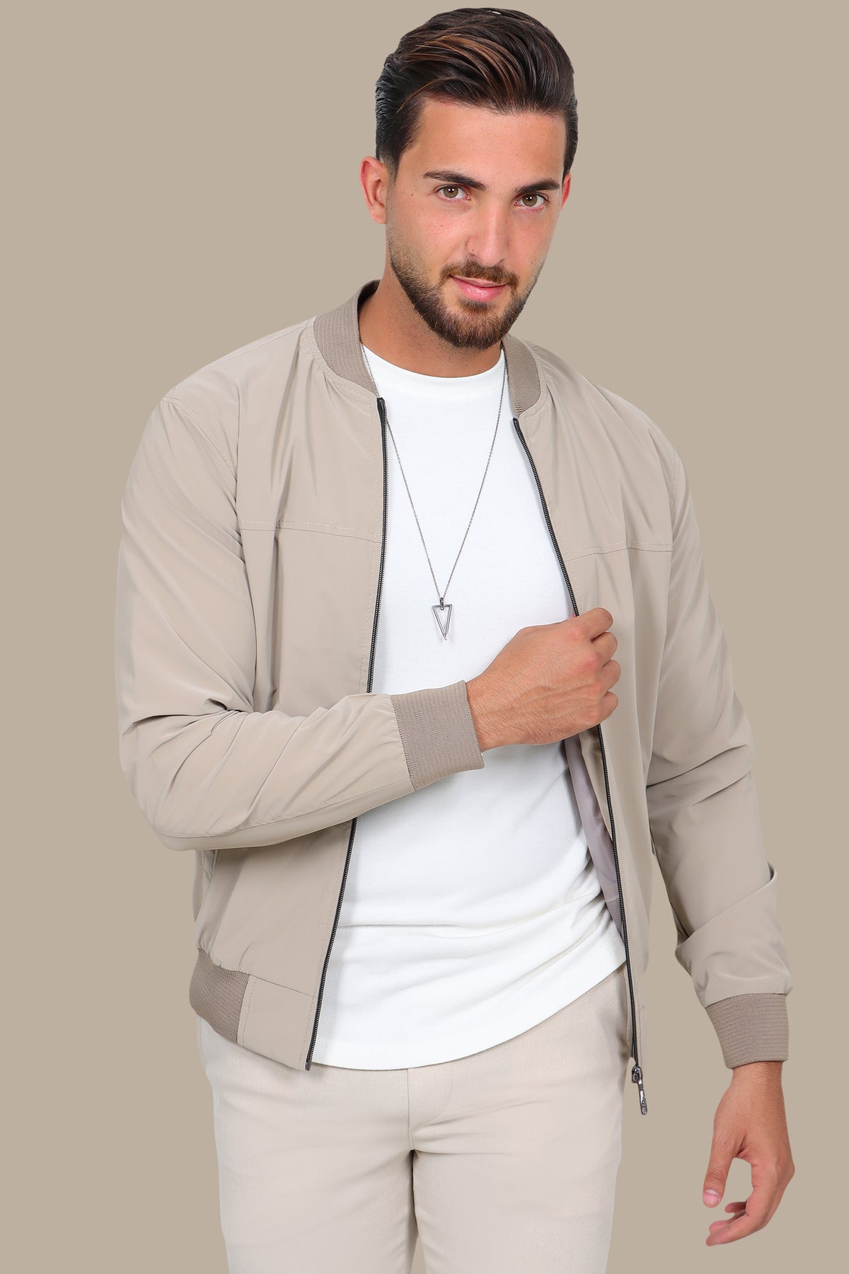Light Brown Waterproof Blouson – Stylish & Practical