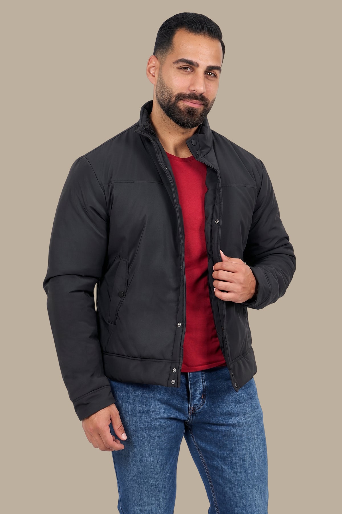 Full Button Puffer Jacket