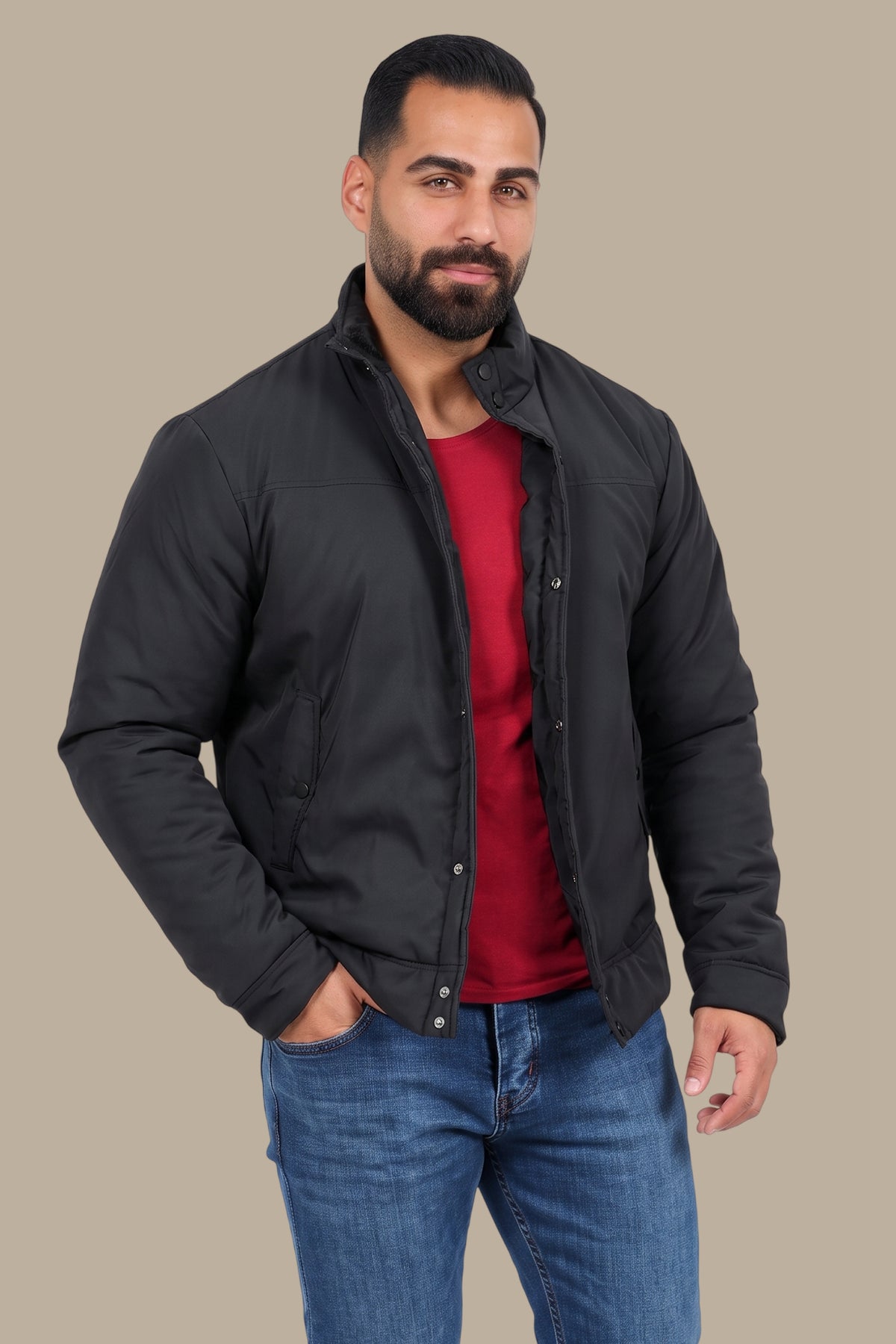 Full Button Puffer Jacket
