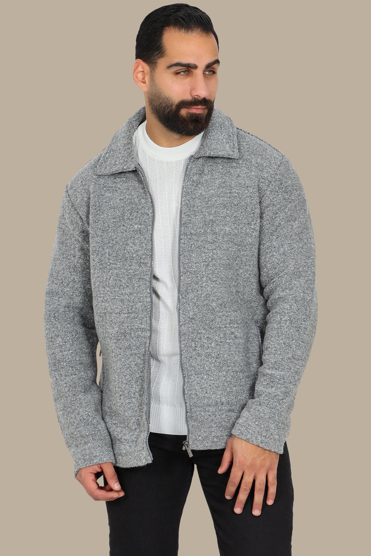 Wool Jacket with Zipper – Timeless & Refined