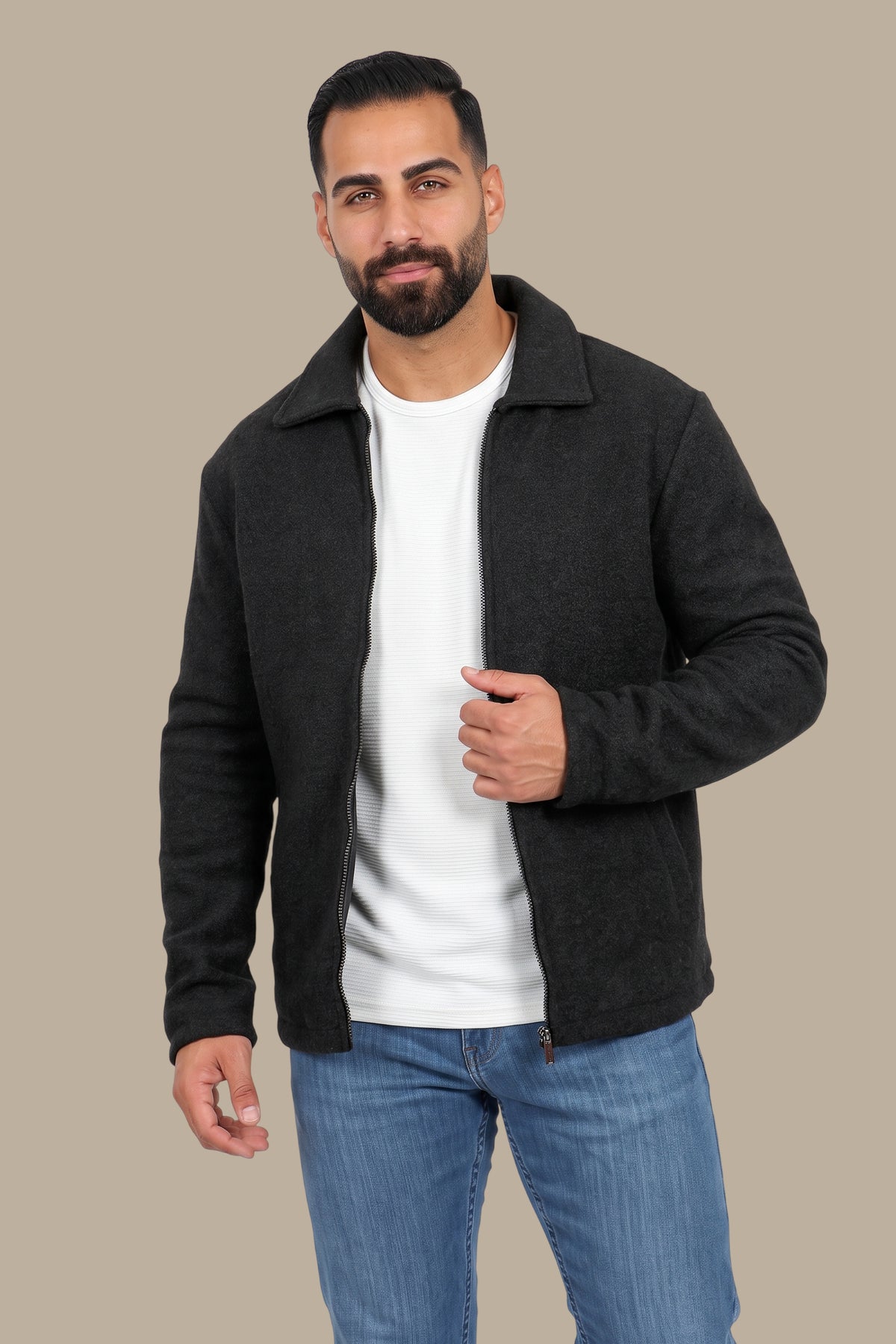 Wool Jacket with Zipper – Timeless & Refined