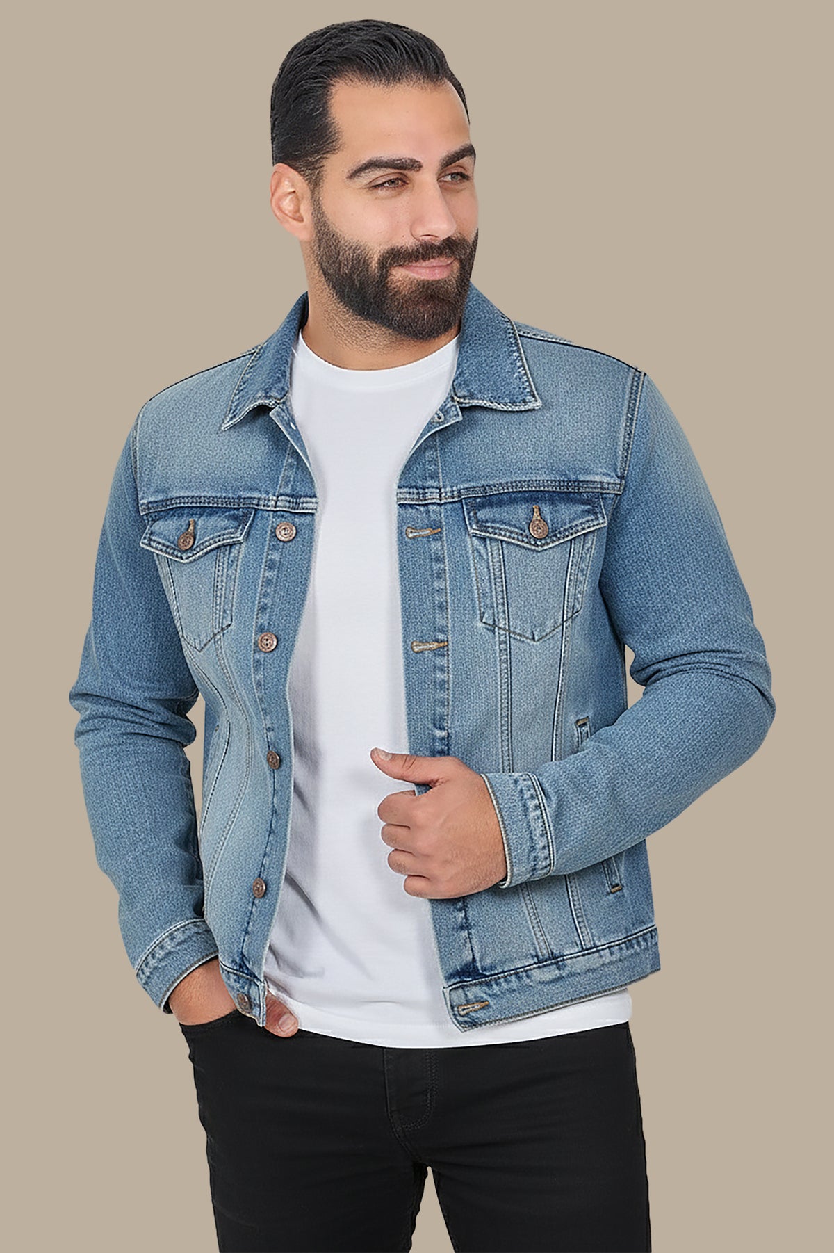 Denim Jacket Basic – Light Blue