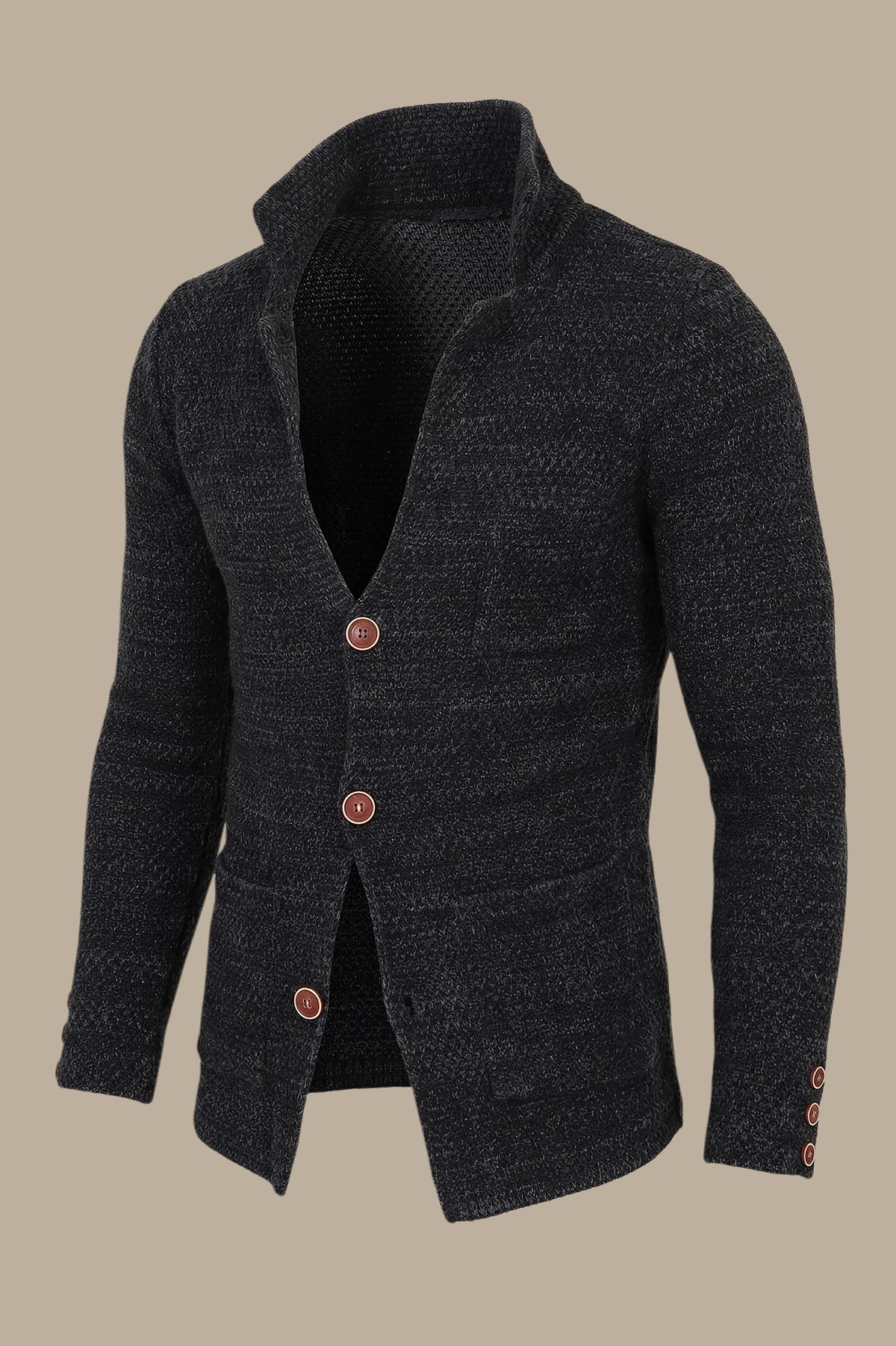 Dark Grey Mercerized Mons Cardigan