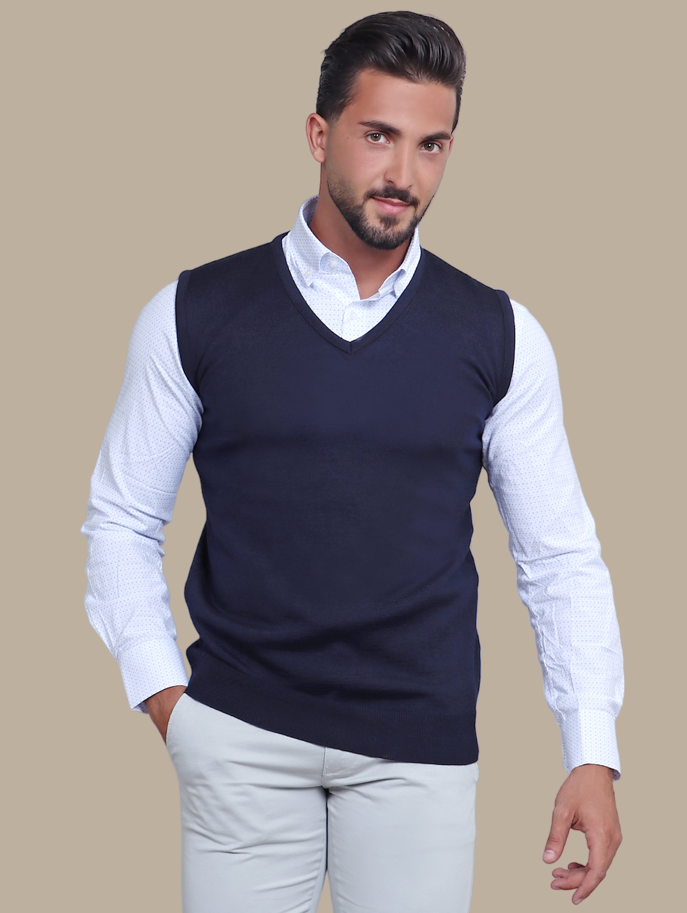 Navy Wool Vest