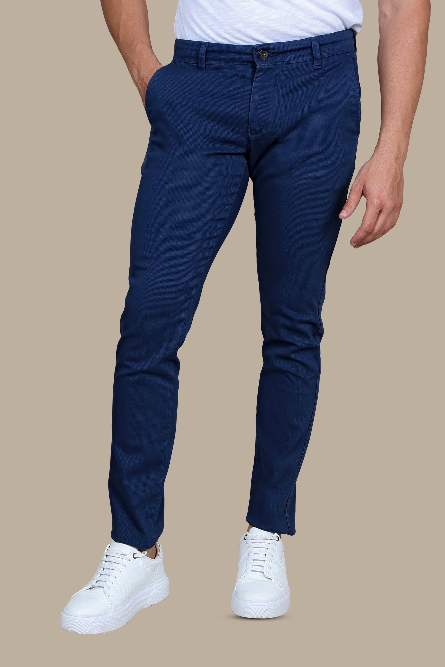 Light Navy Oxford Slim Fit Chino