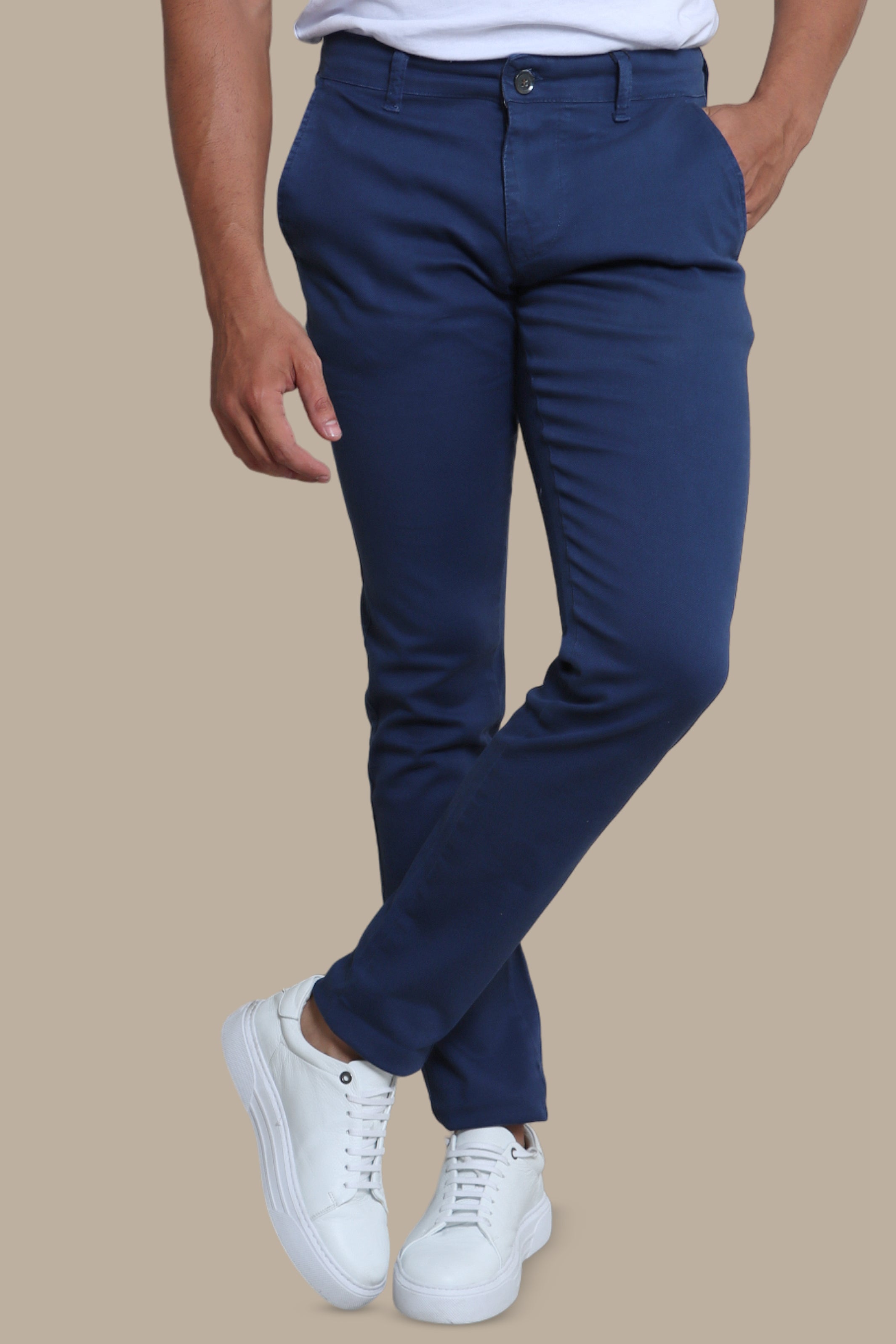 Light Navy Oxford Slim Fit Chino