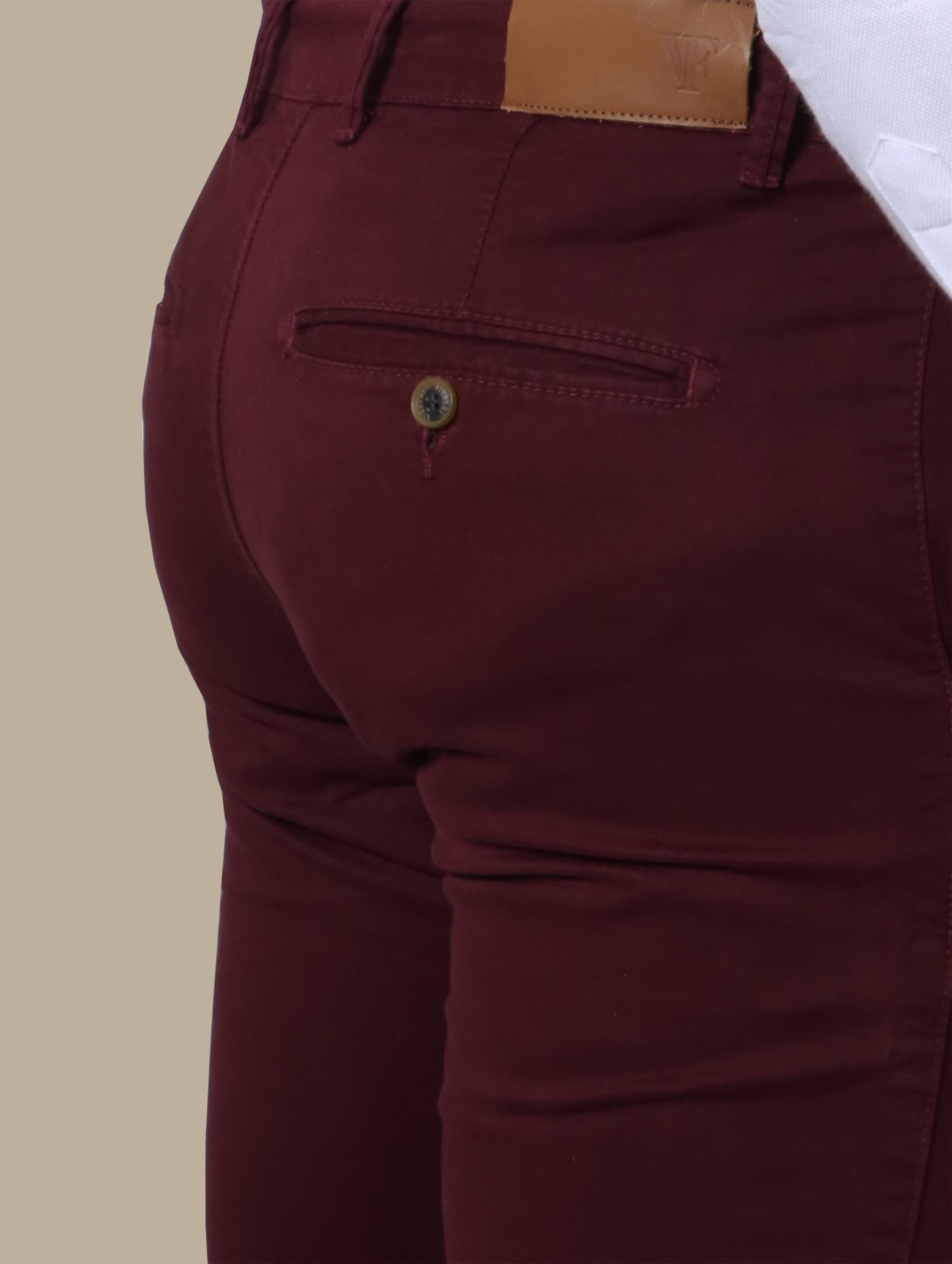 Burgundy Bliss: Slim Fit Chino Trousers