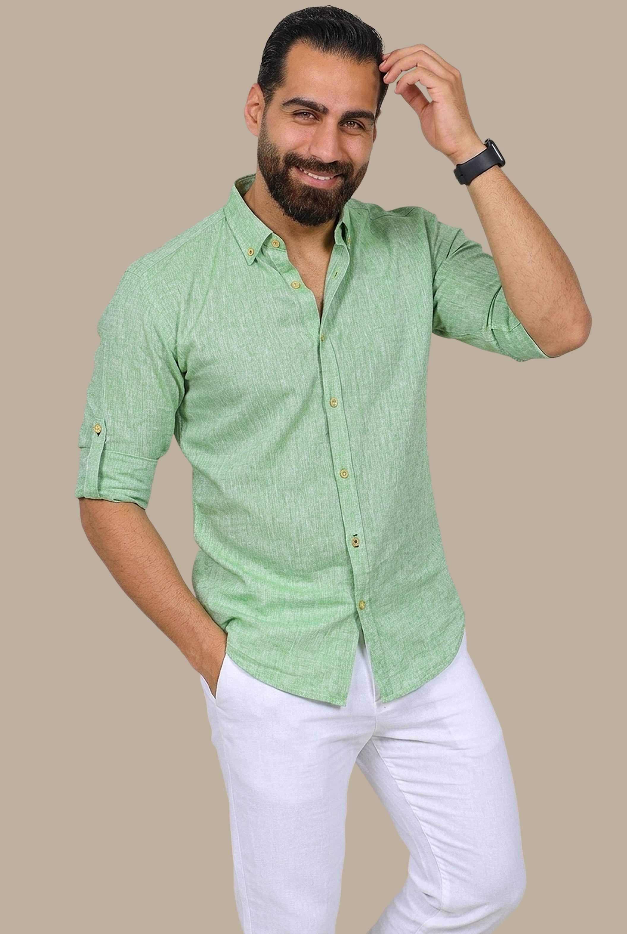 Shirt Linen Colar | Pistache