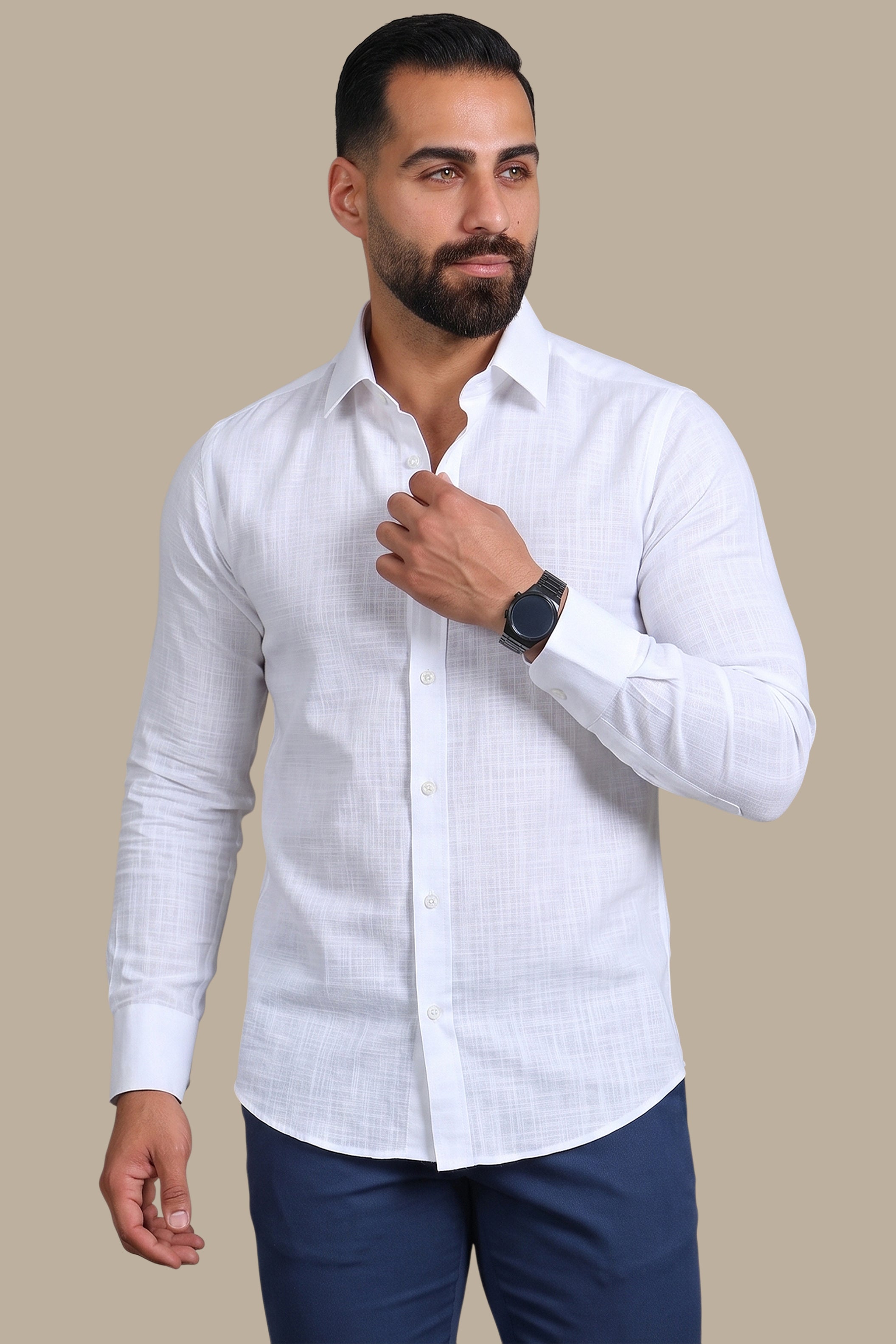 Shirt Linen Slim Fit | Off White