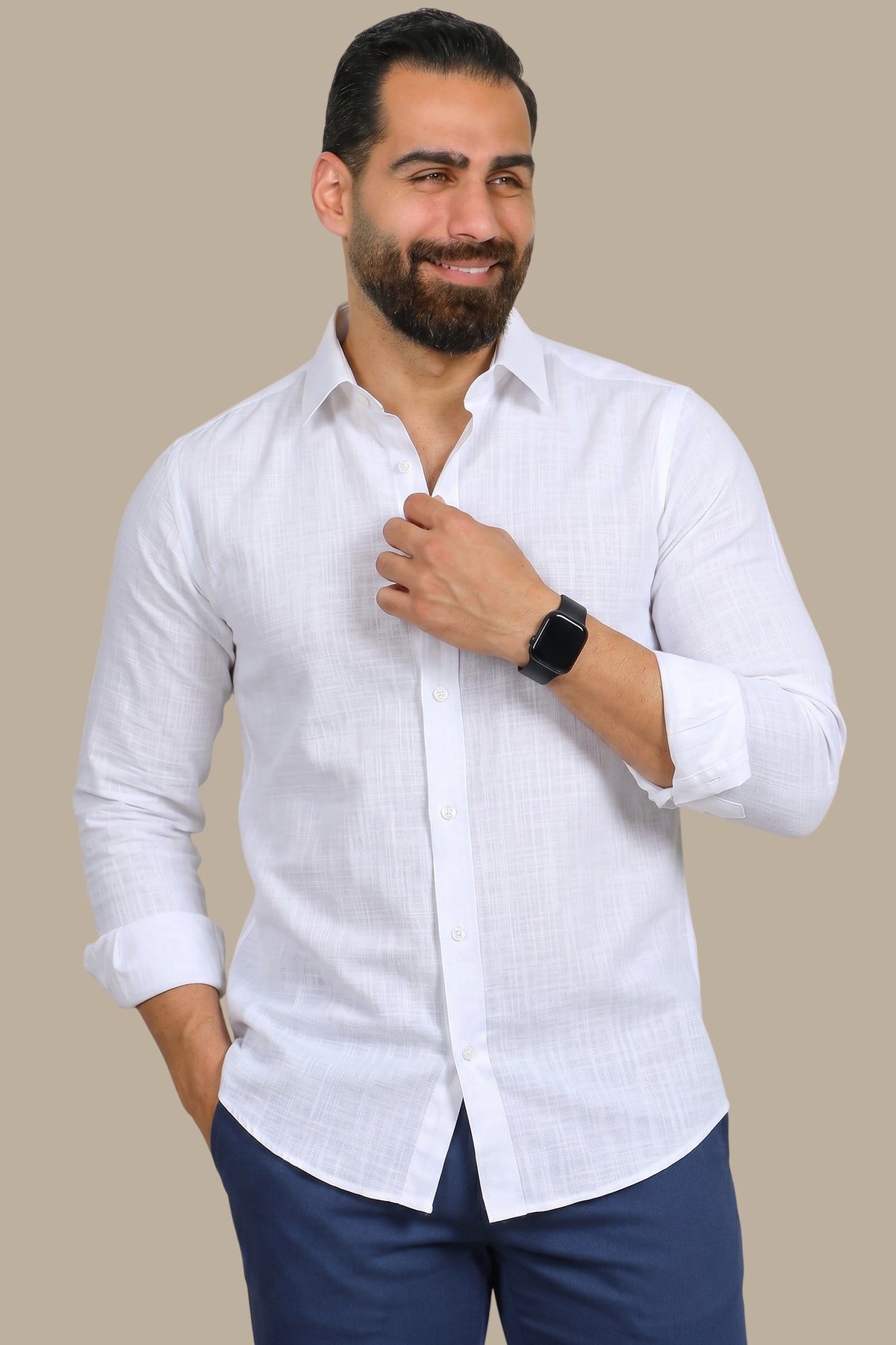 Shirt Linen Slim Fit | Off White