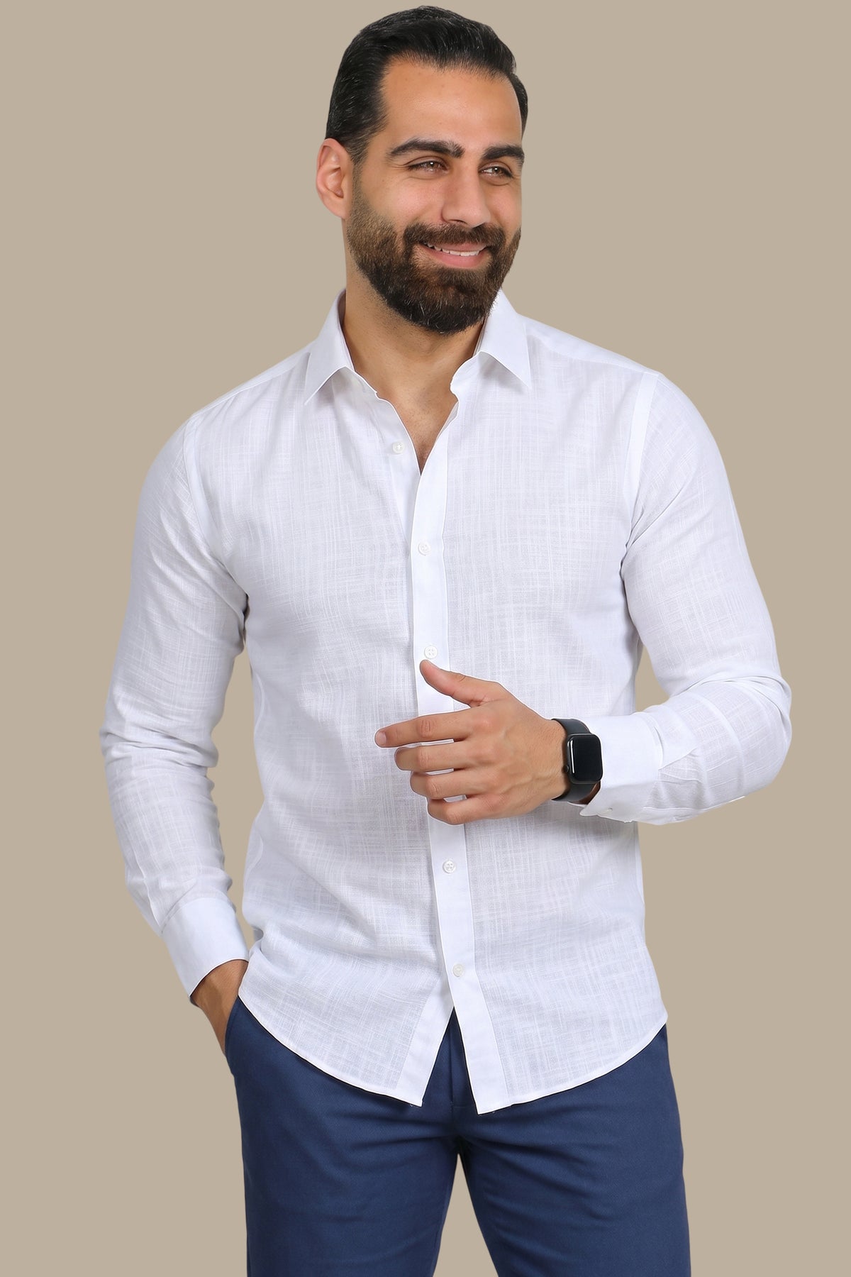 Shirt Linen Slim Fit | Off White