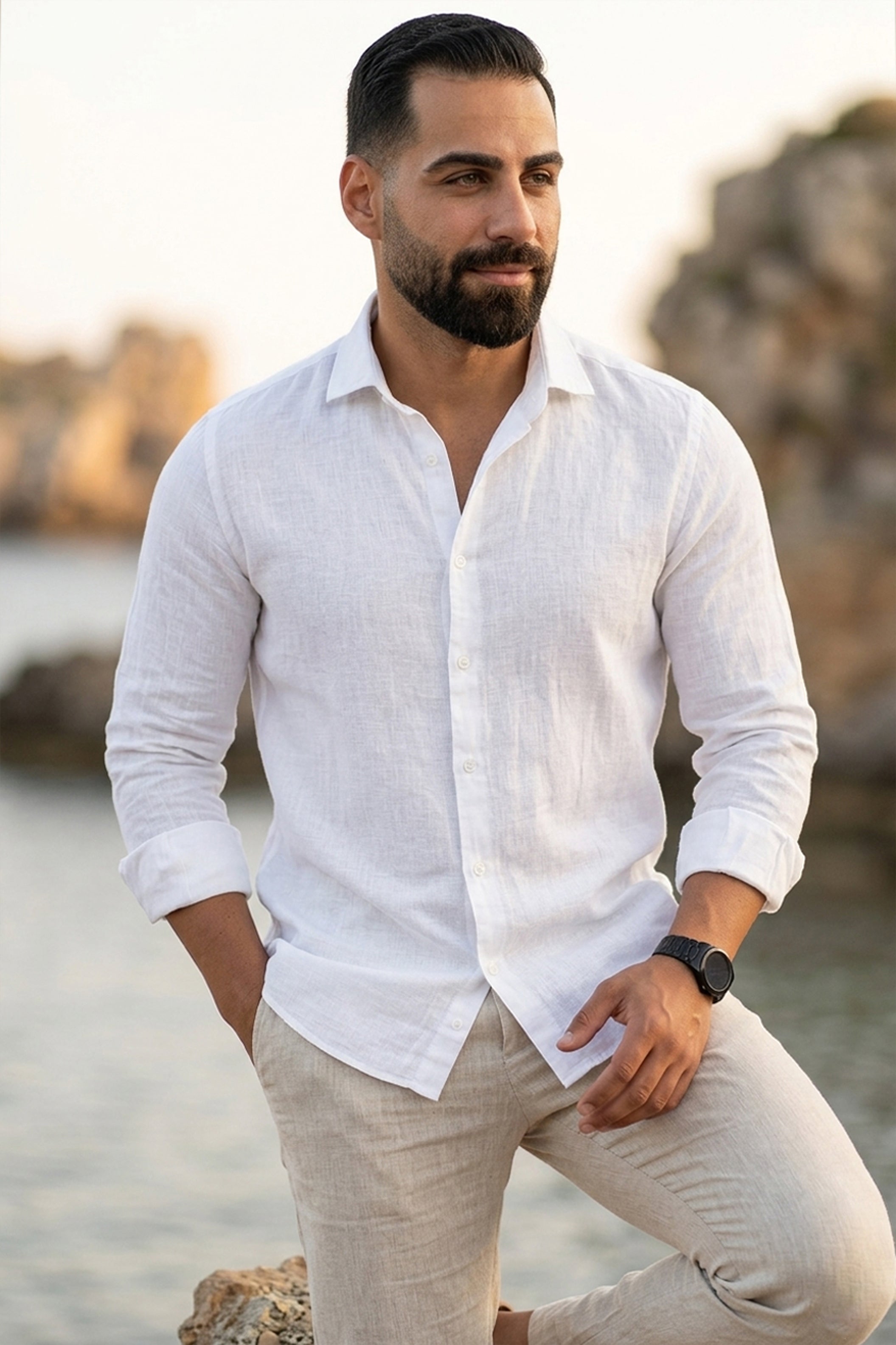 Classic White Linen Shirt