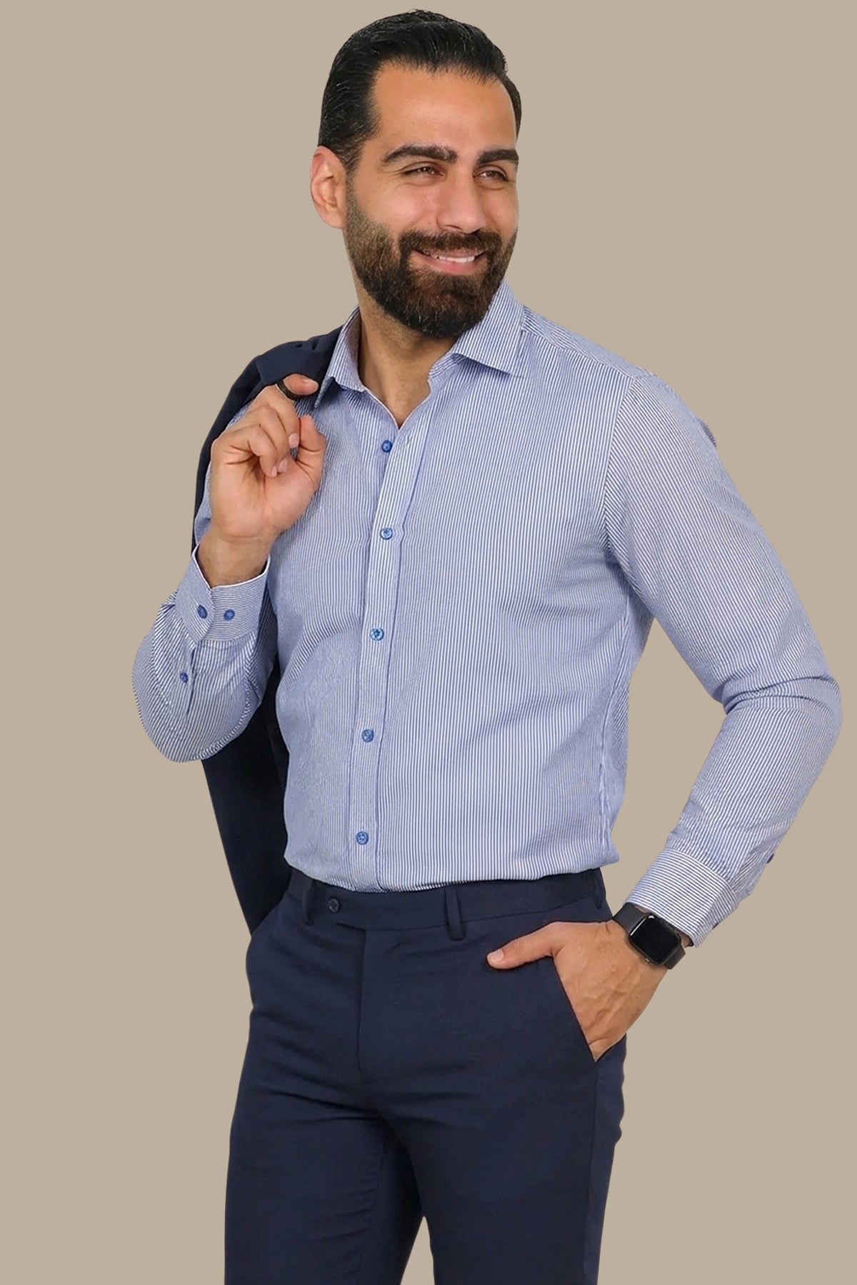Navy Pinstripe Shirt: Classic Charm