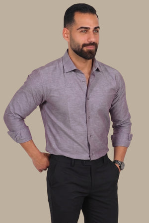 Shirt Chambray Slim Fit | Brown