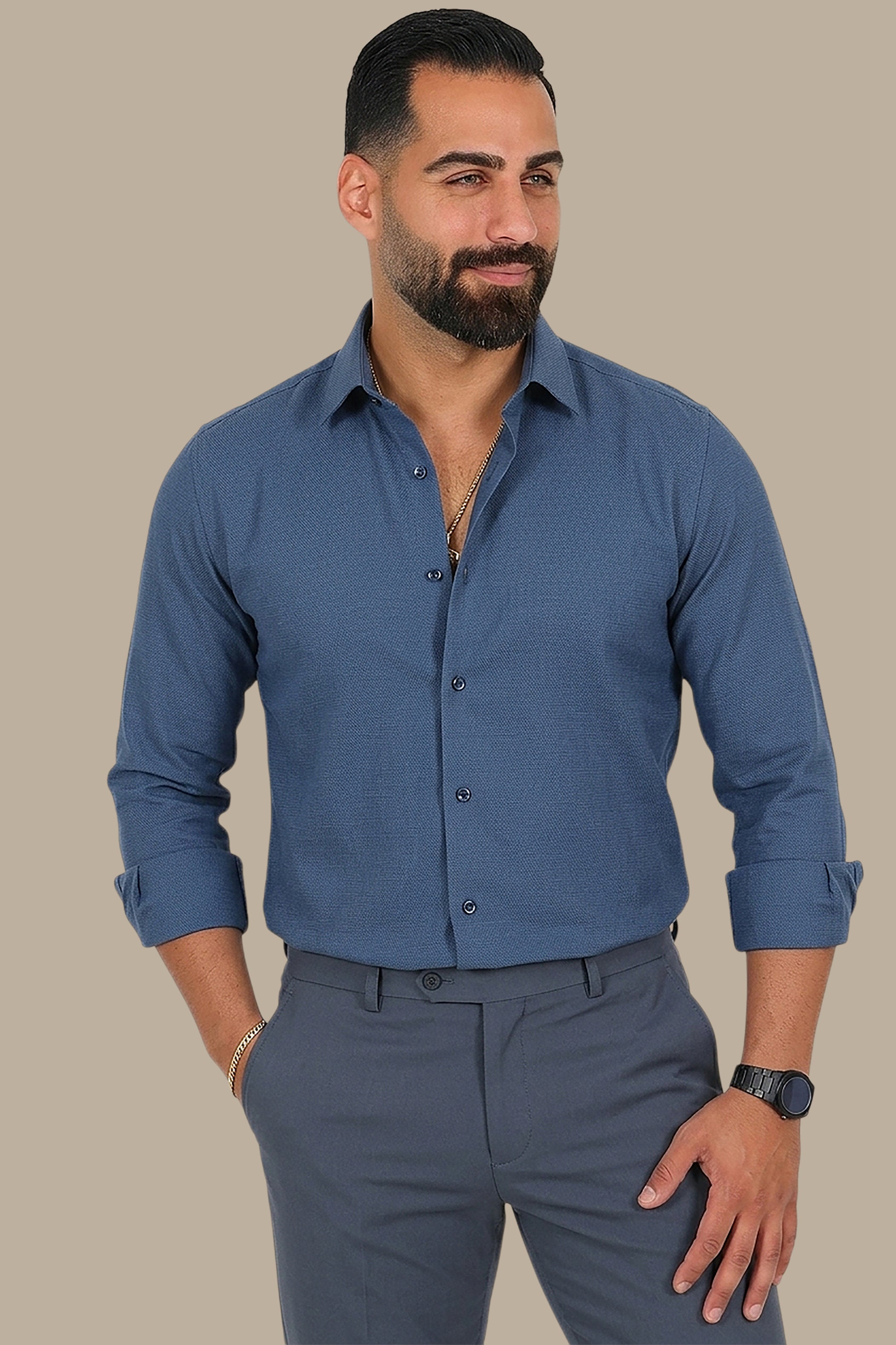 Shirt Chambray Slim Fit | Indigo