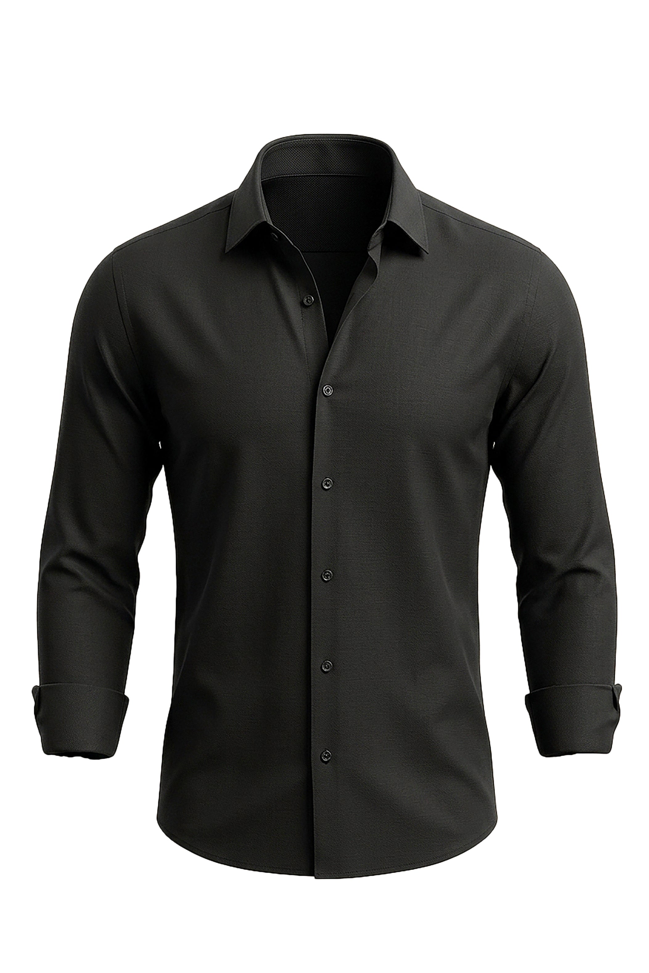 Black Chambray Slim-Fit Shirt