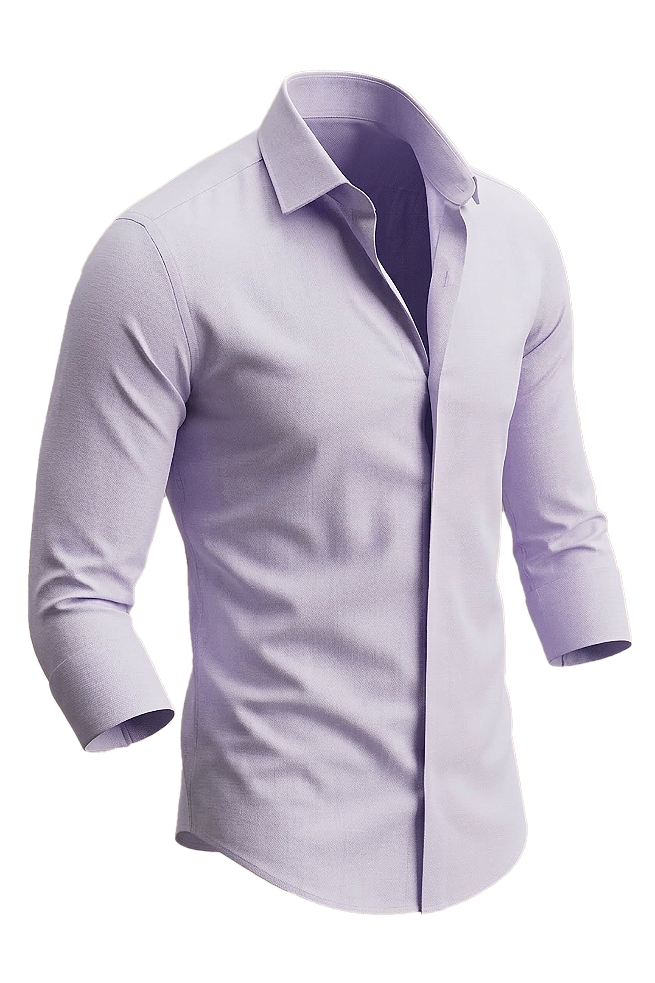 Regal Elegance: Purple Chambray Slim Fit Shirt for Distinctive Style