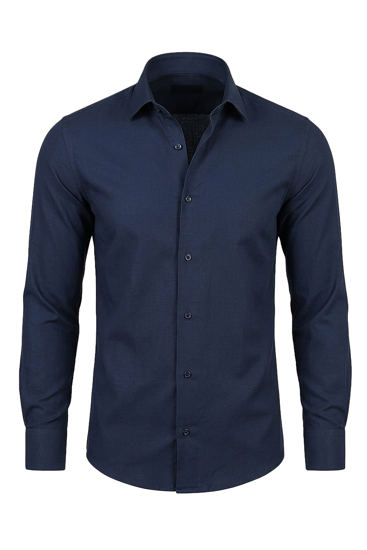 Navy Chambray Slim Fit Shirt
