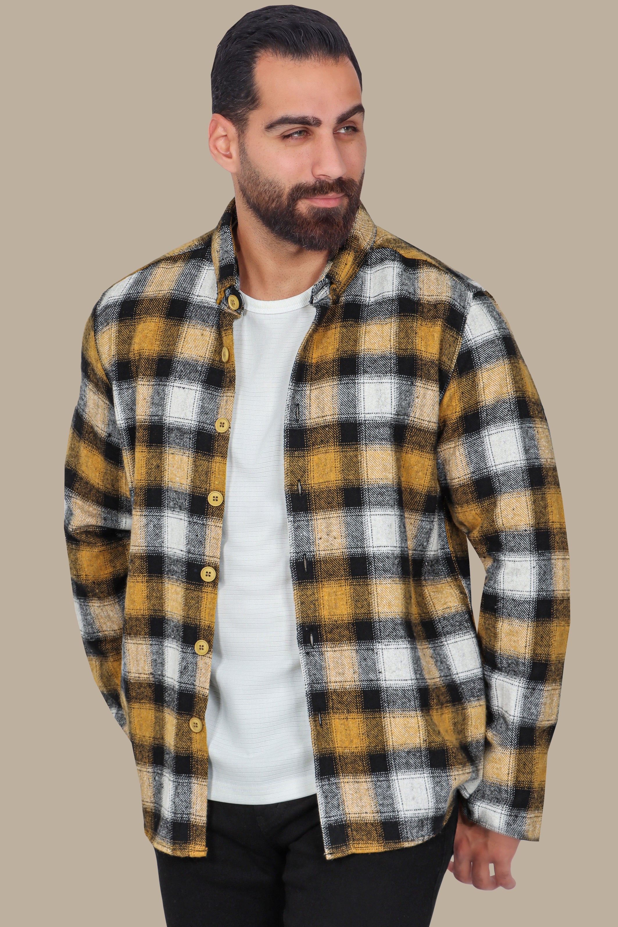 Yellow Checked Overshirt