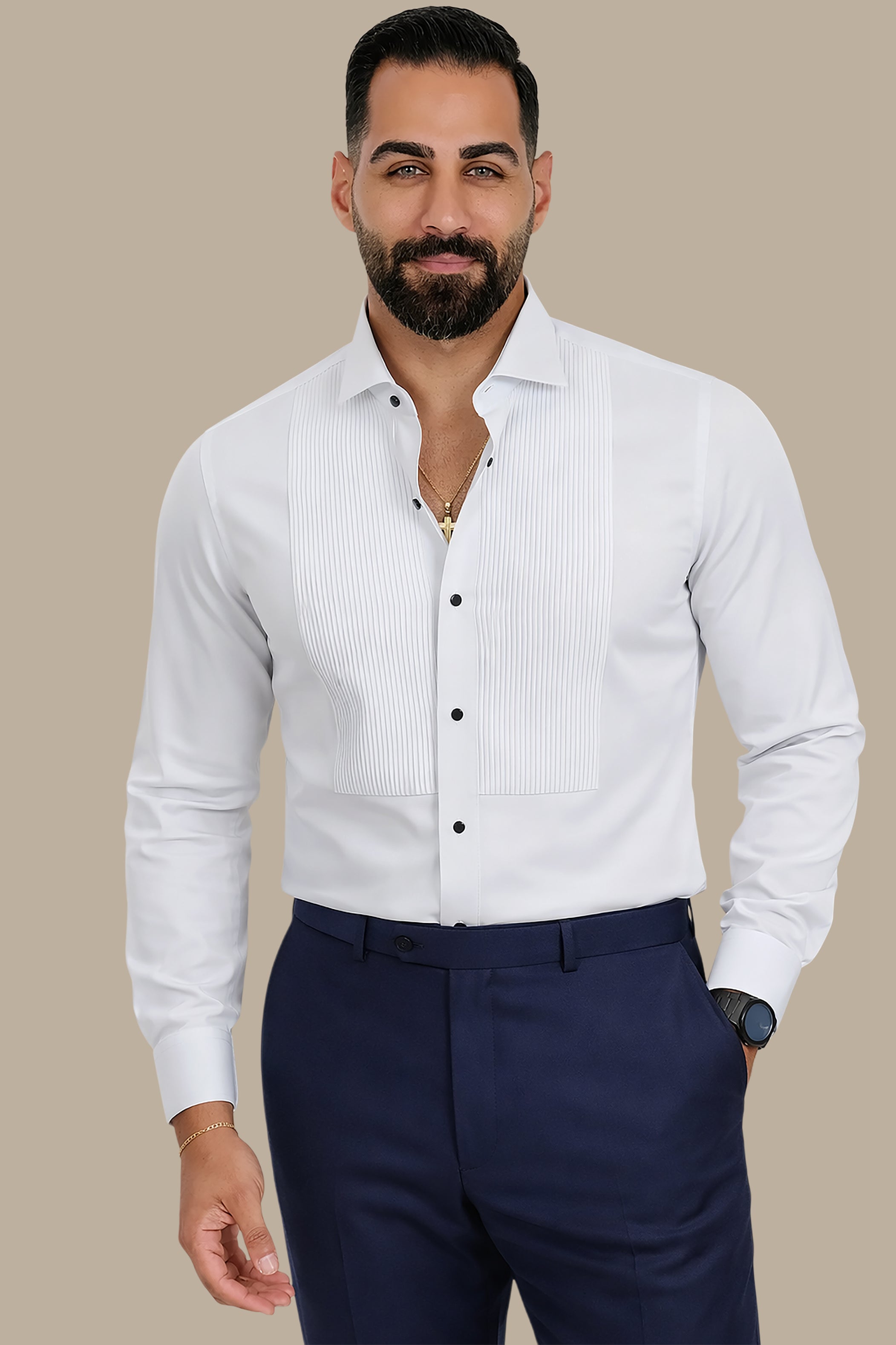 White Plissé Shirt