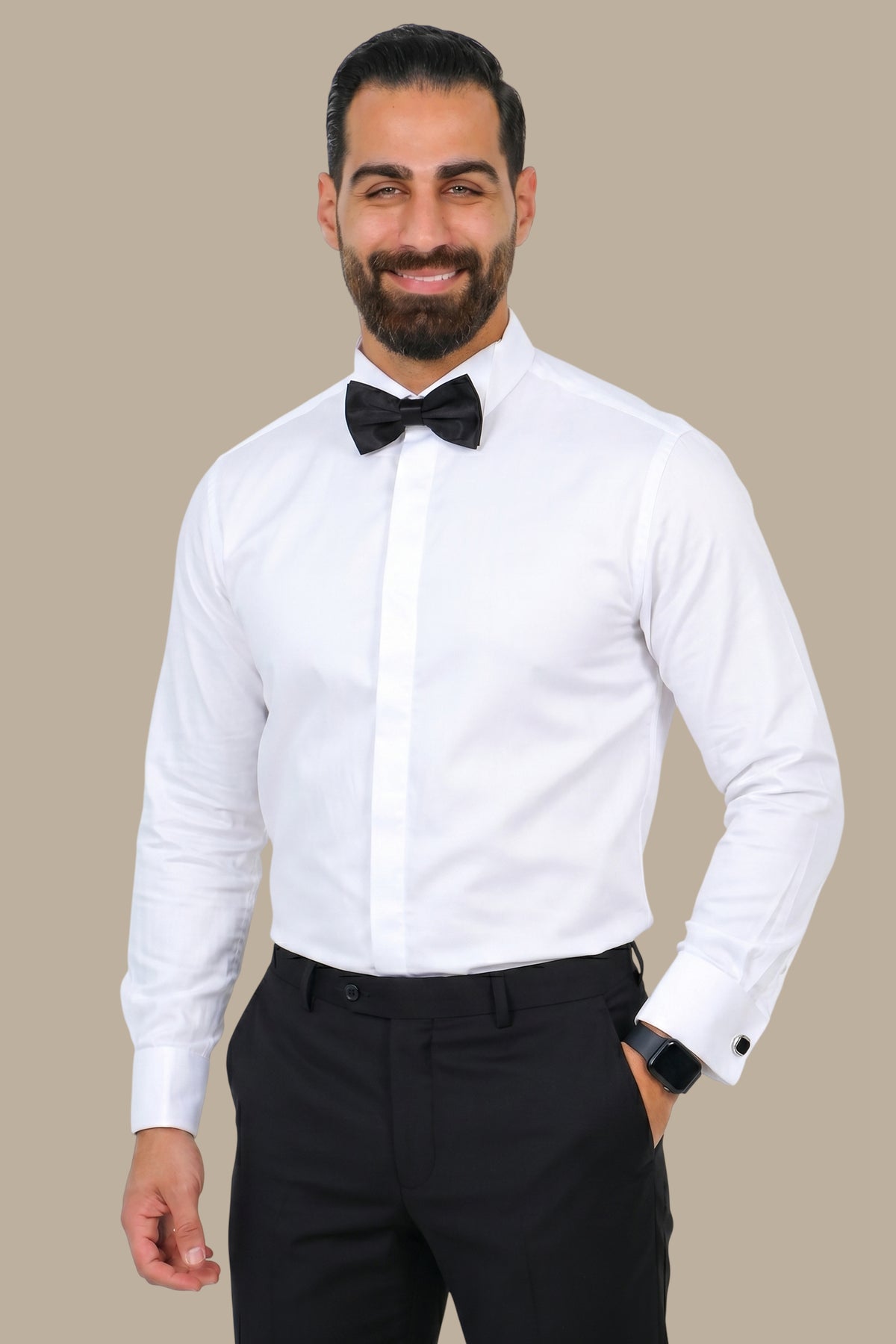 Shirt Tuxedo Hidden Buttons Regular White