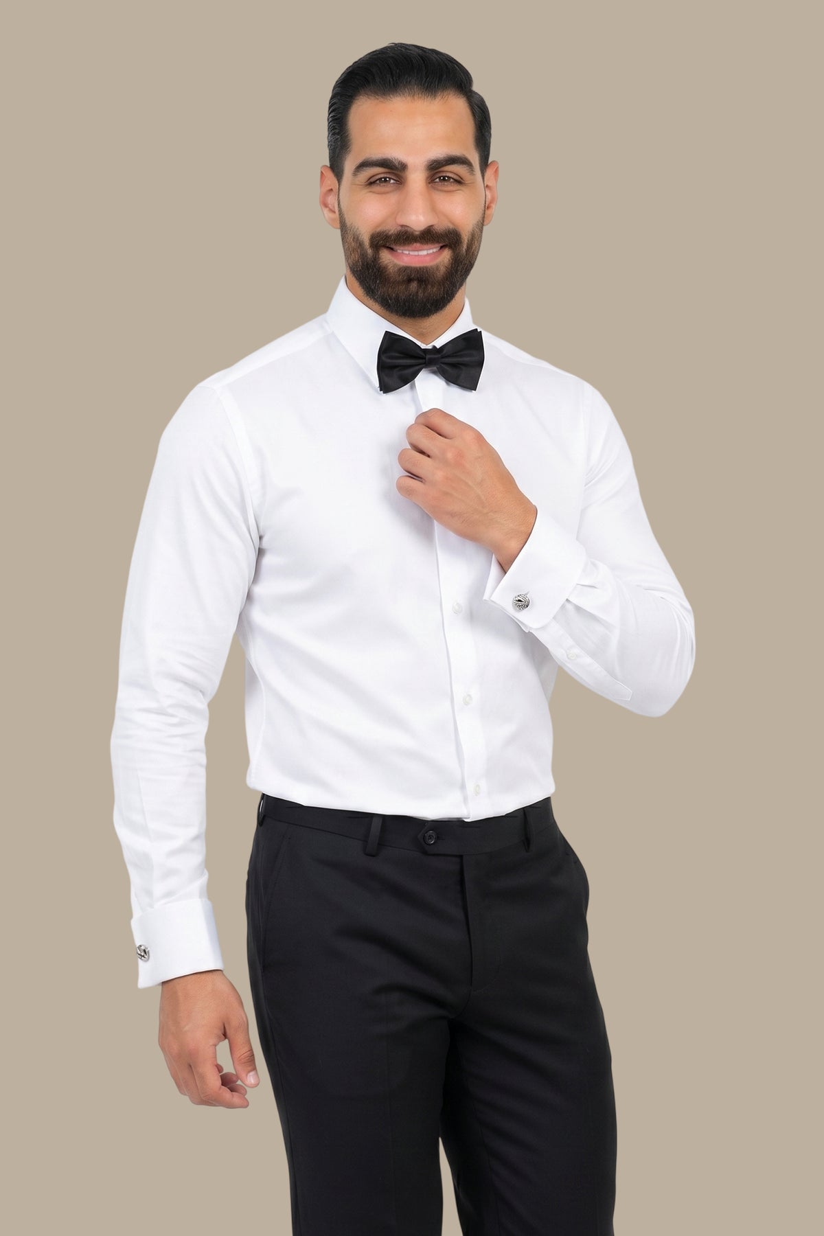 Shirt Tuxedo Hidden Buttons Regular White