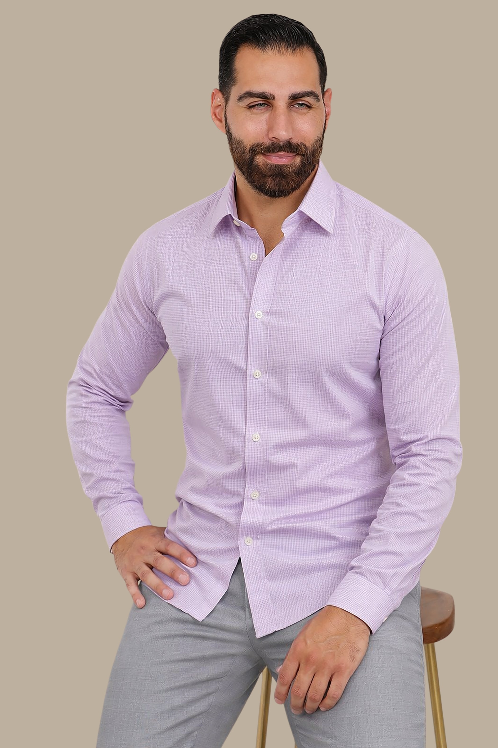 Purple Classic Pattern Shirt