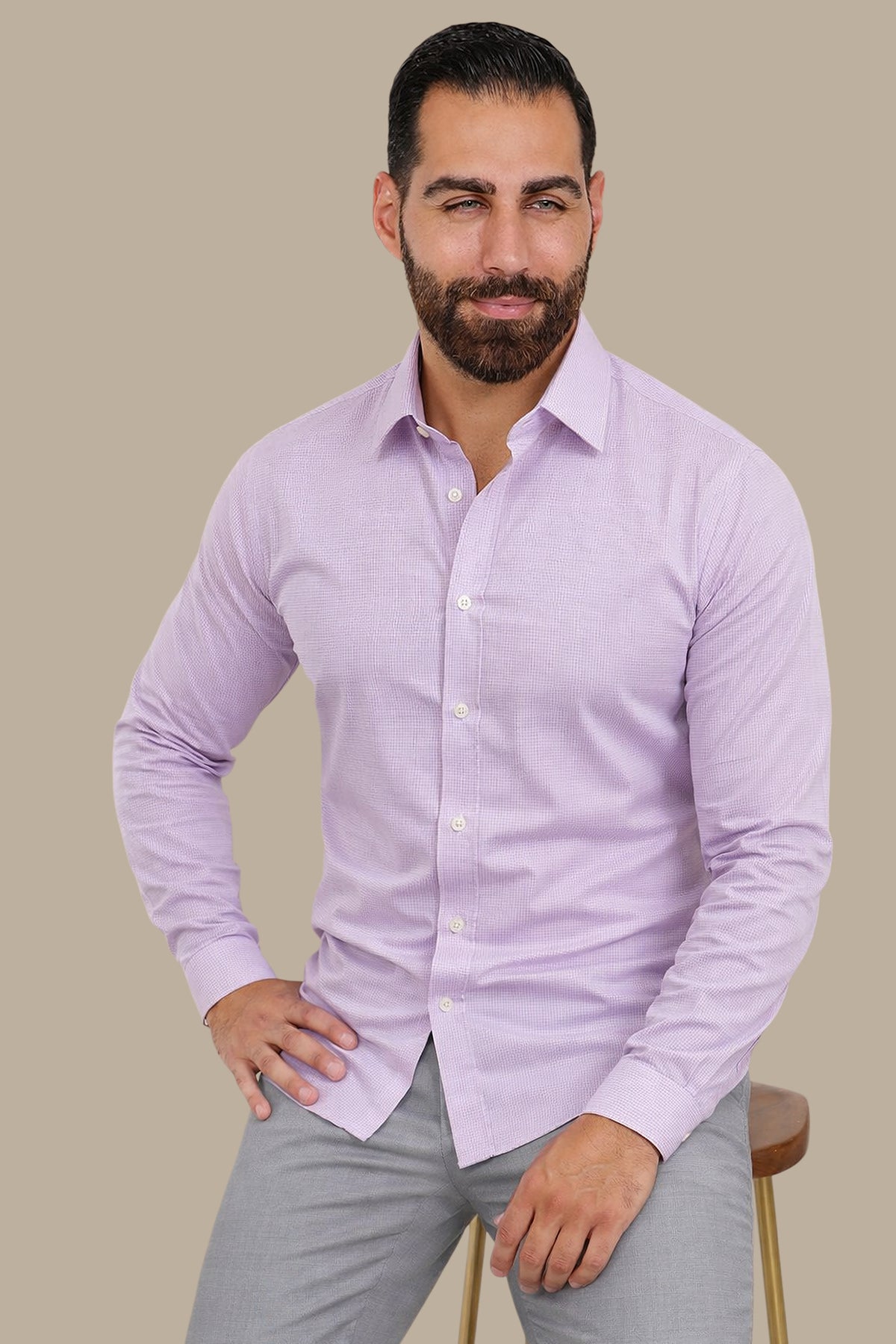 Purple Classic Pattern Shirt
