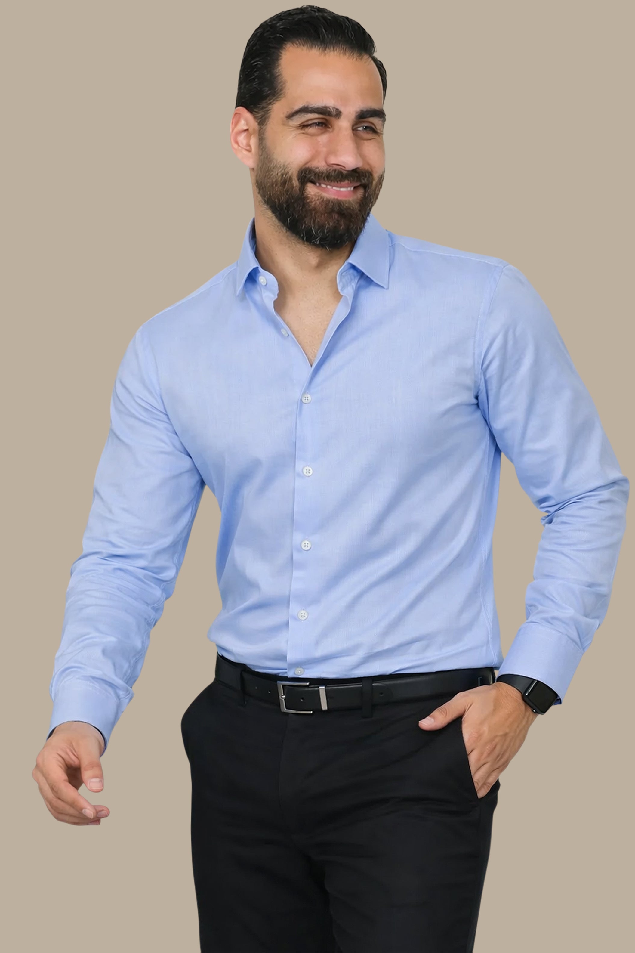 Classic Comfort: Soft Oxford Blue Shirt