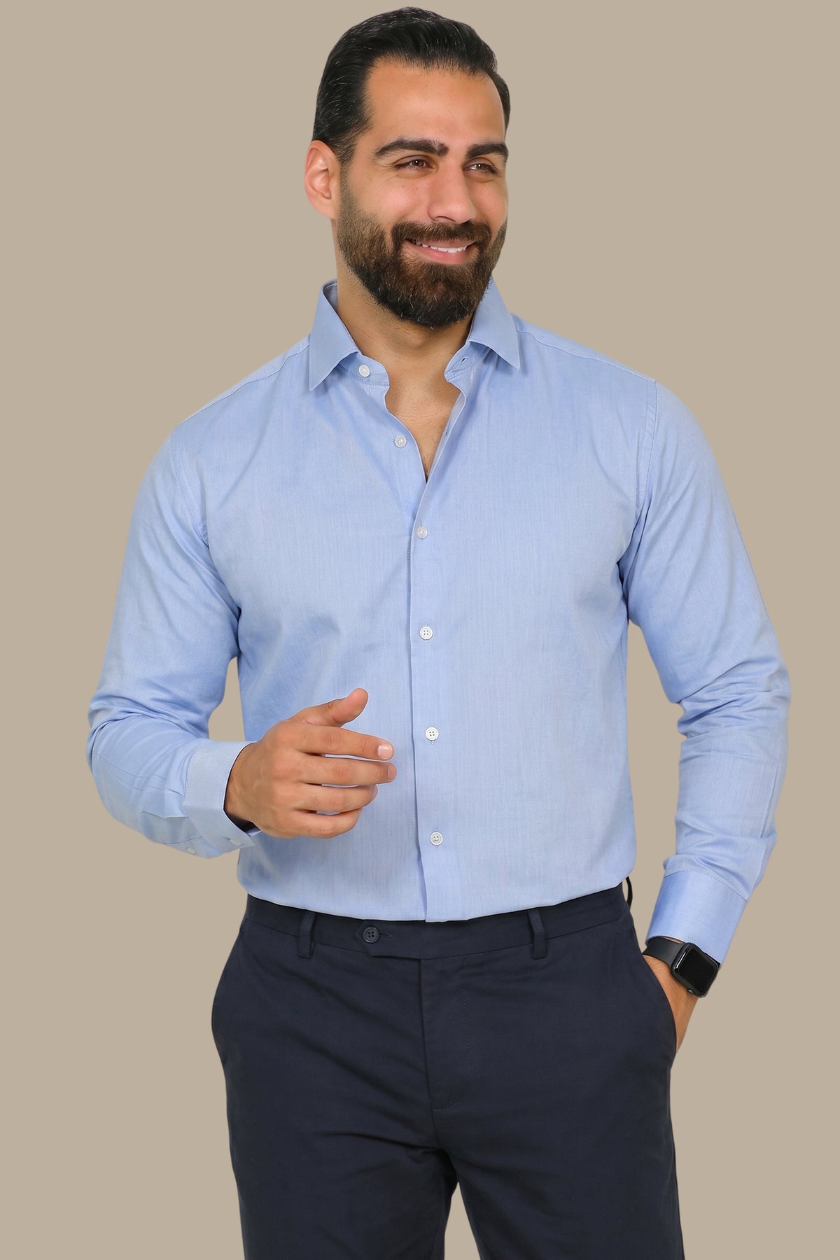Classic Comfort: Soft Oxford Blue Shirt