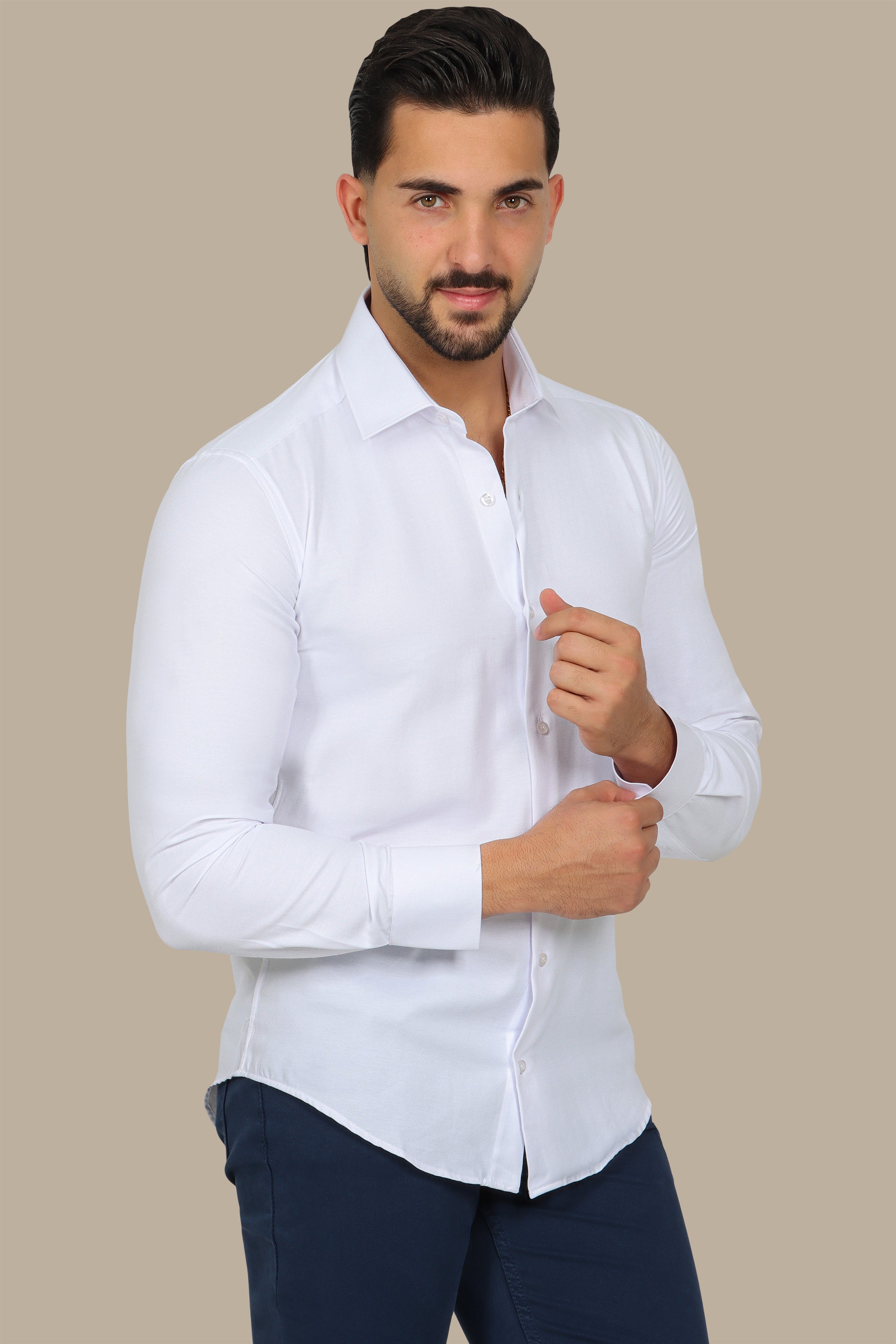 White Slim Oxford Shirt