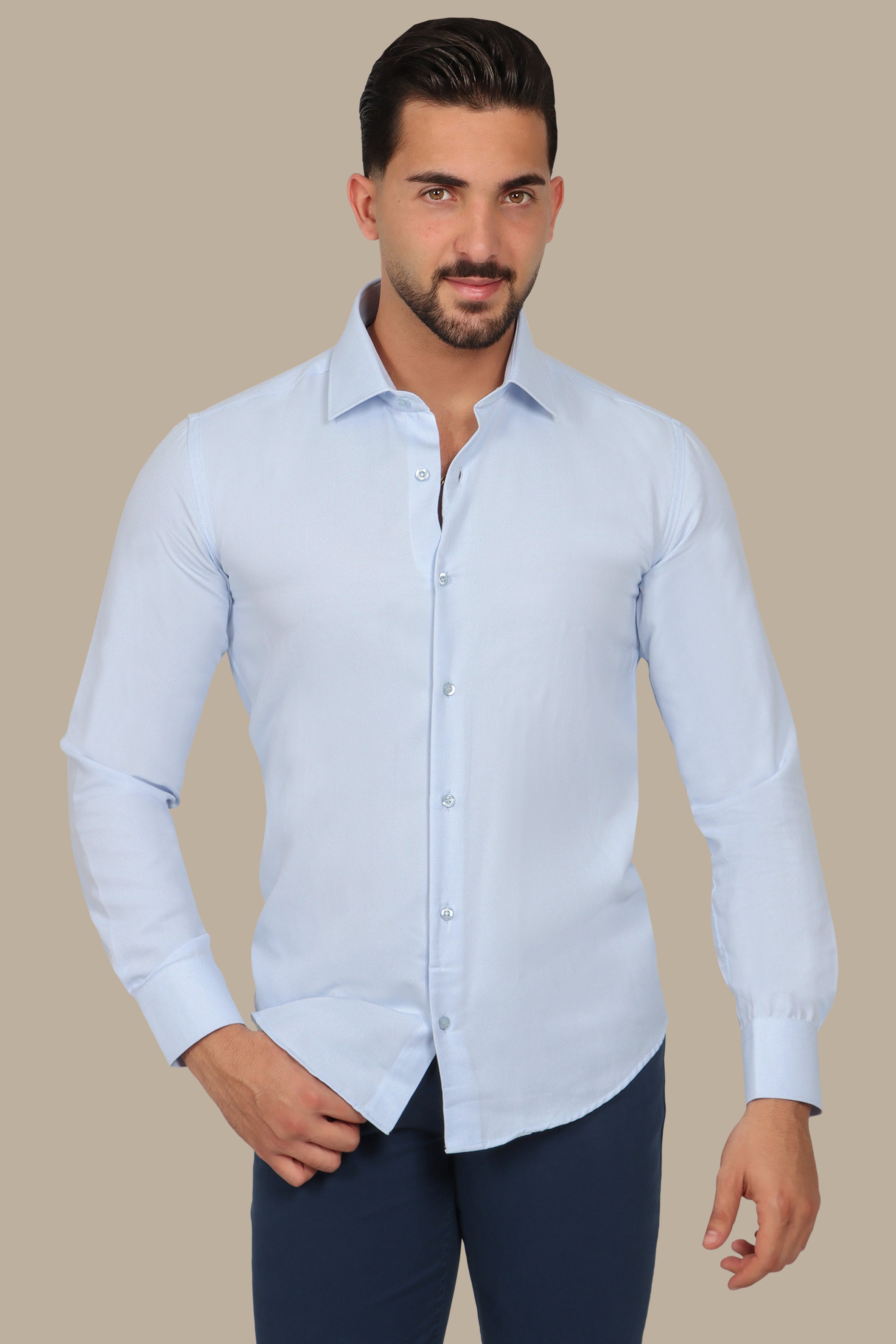 Light Blue Slim Oxford Shirt