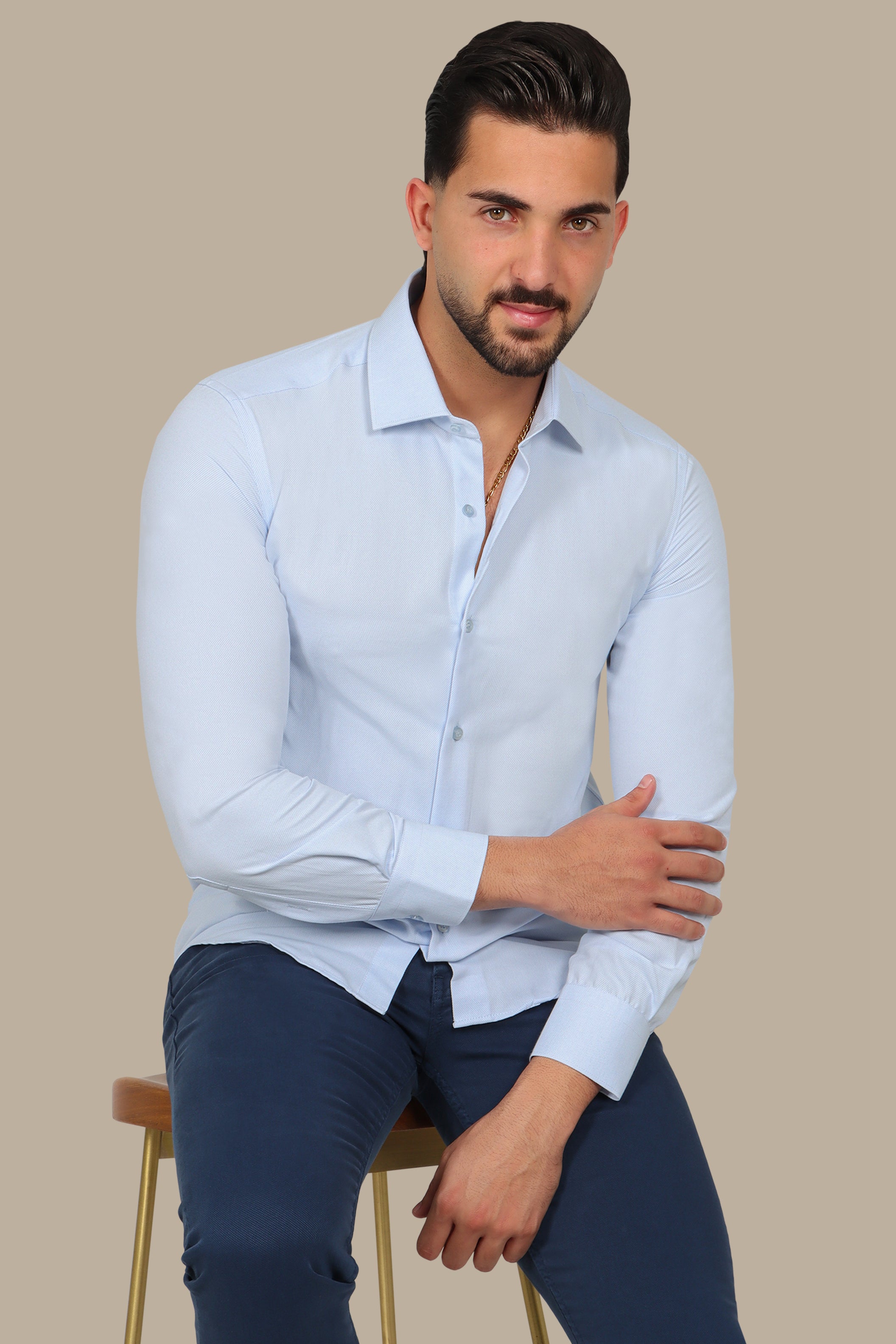 Light Blue Slim Oxford Shirt