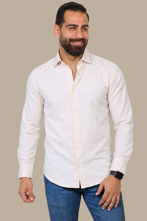 Beige Oxford Slim Shirt