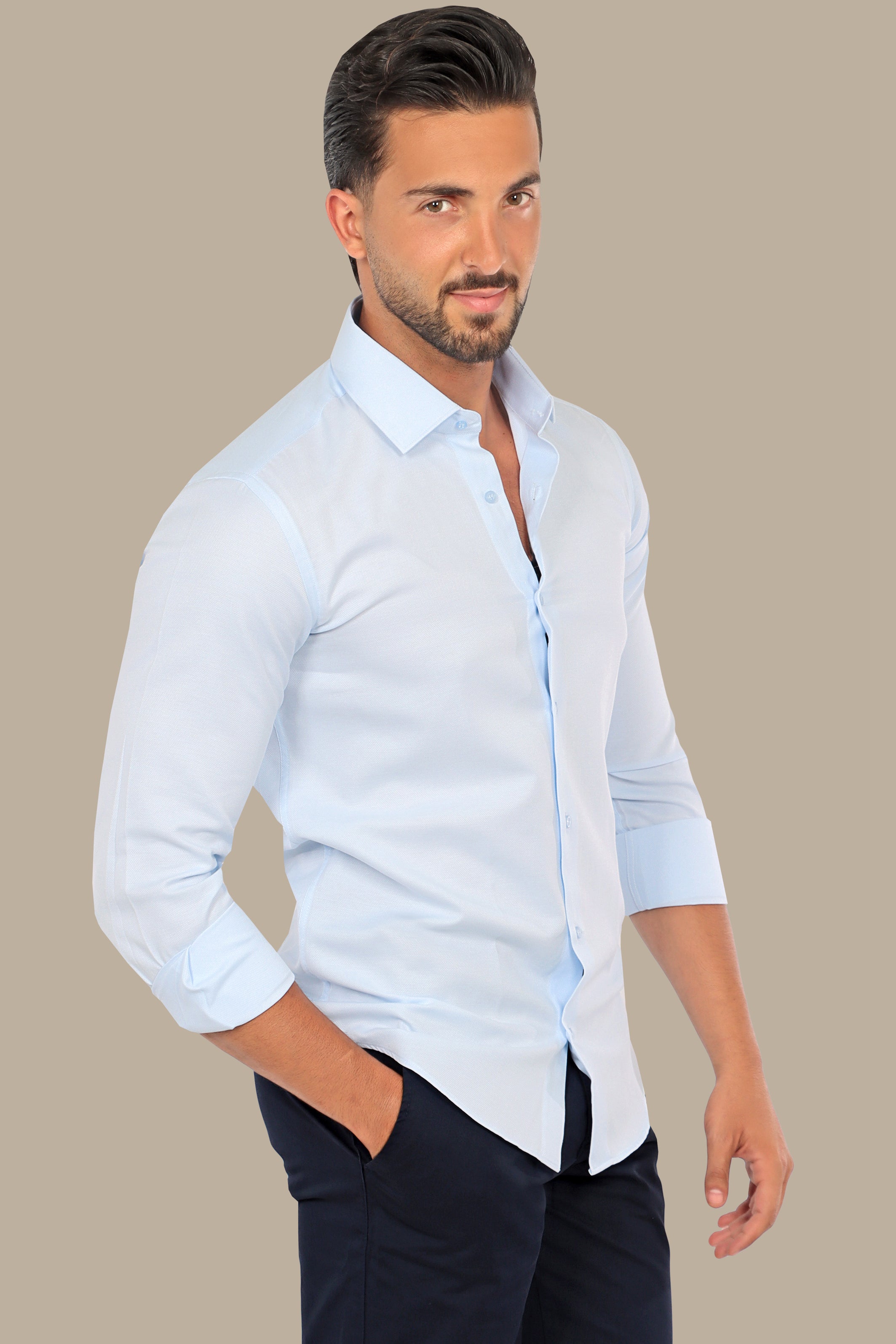 Classic Light Blue Slim Fit Oxford Shirt