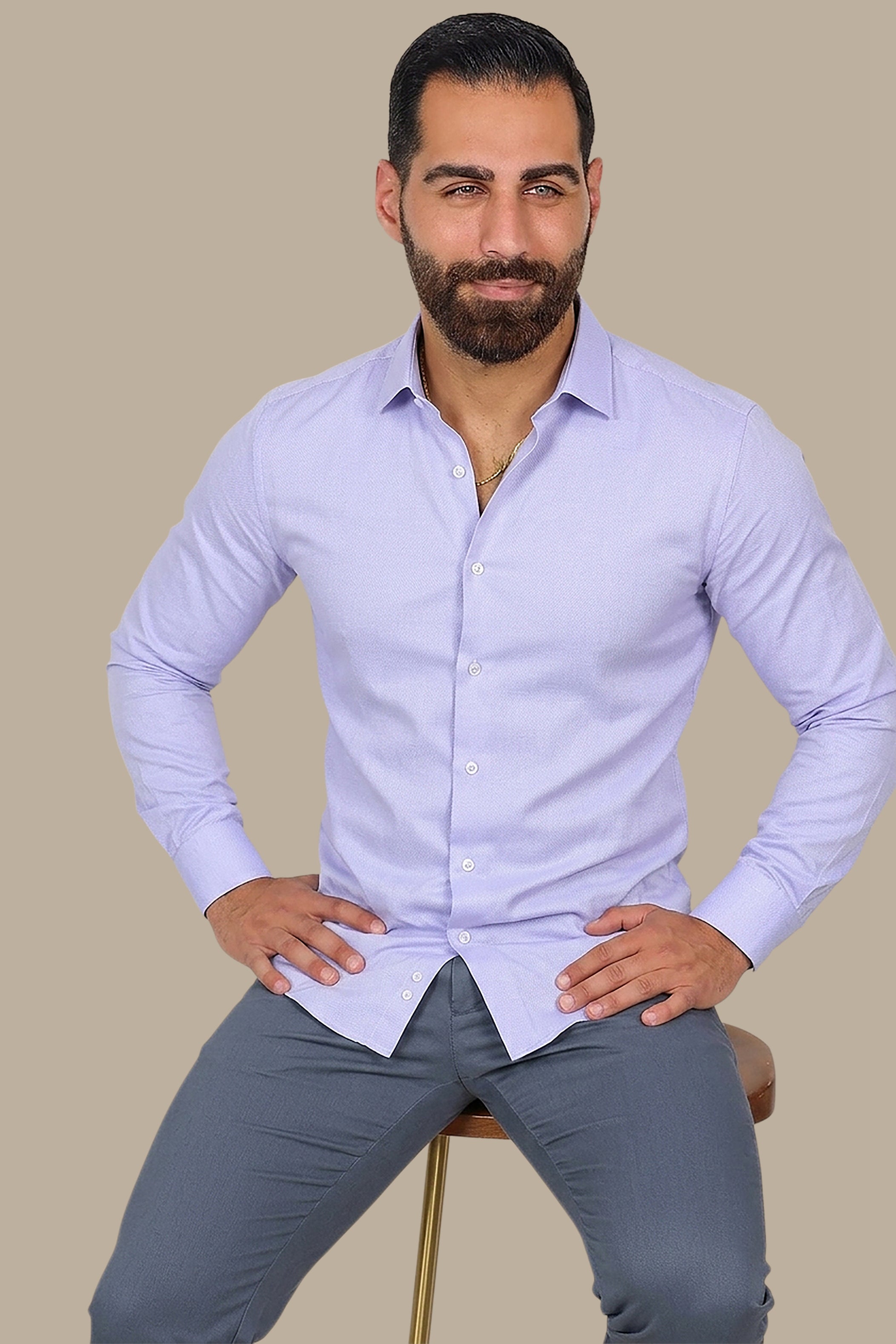 Purple Slim Fit Oxford Shirt